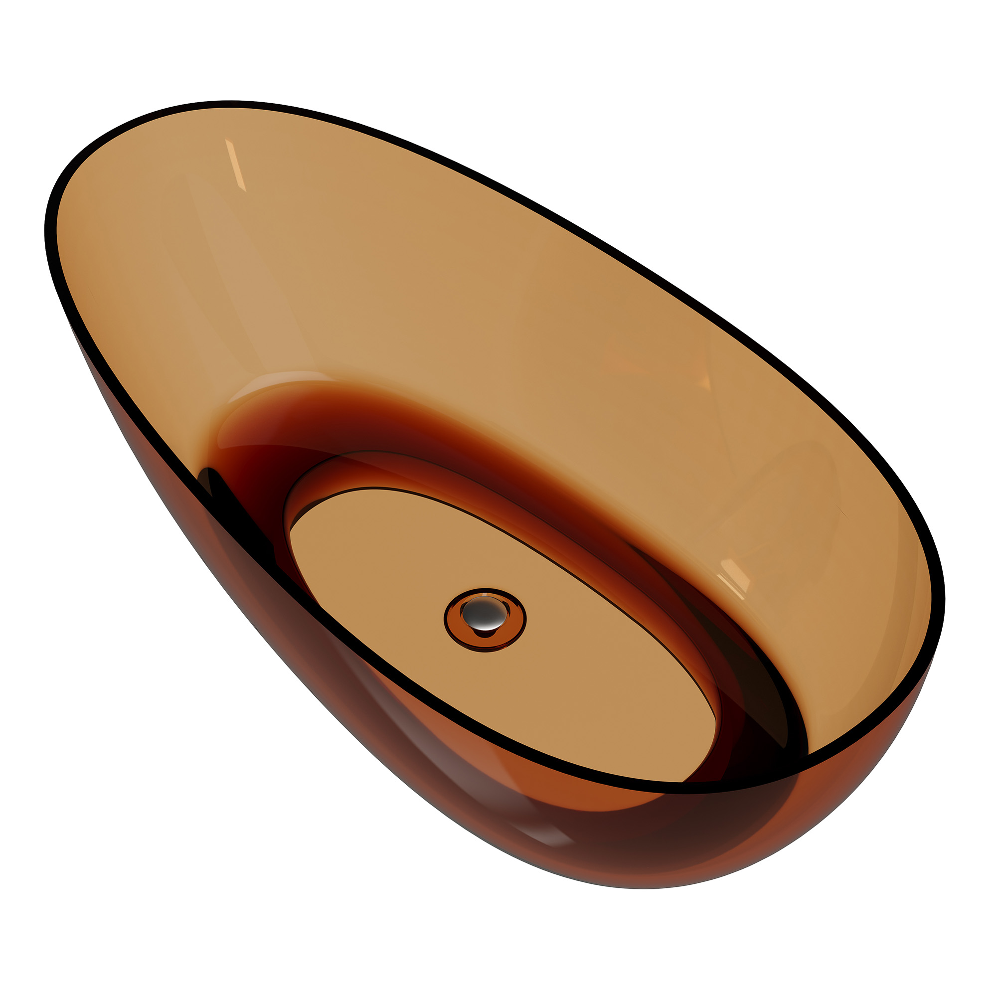 59"/67" Egg-Shaped Transparent Pure Resin Adult Freestanding Bathtub