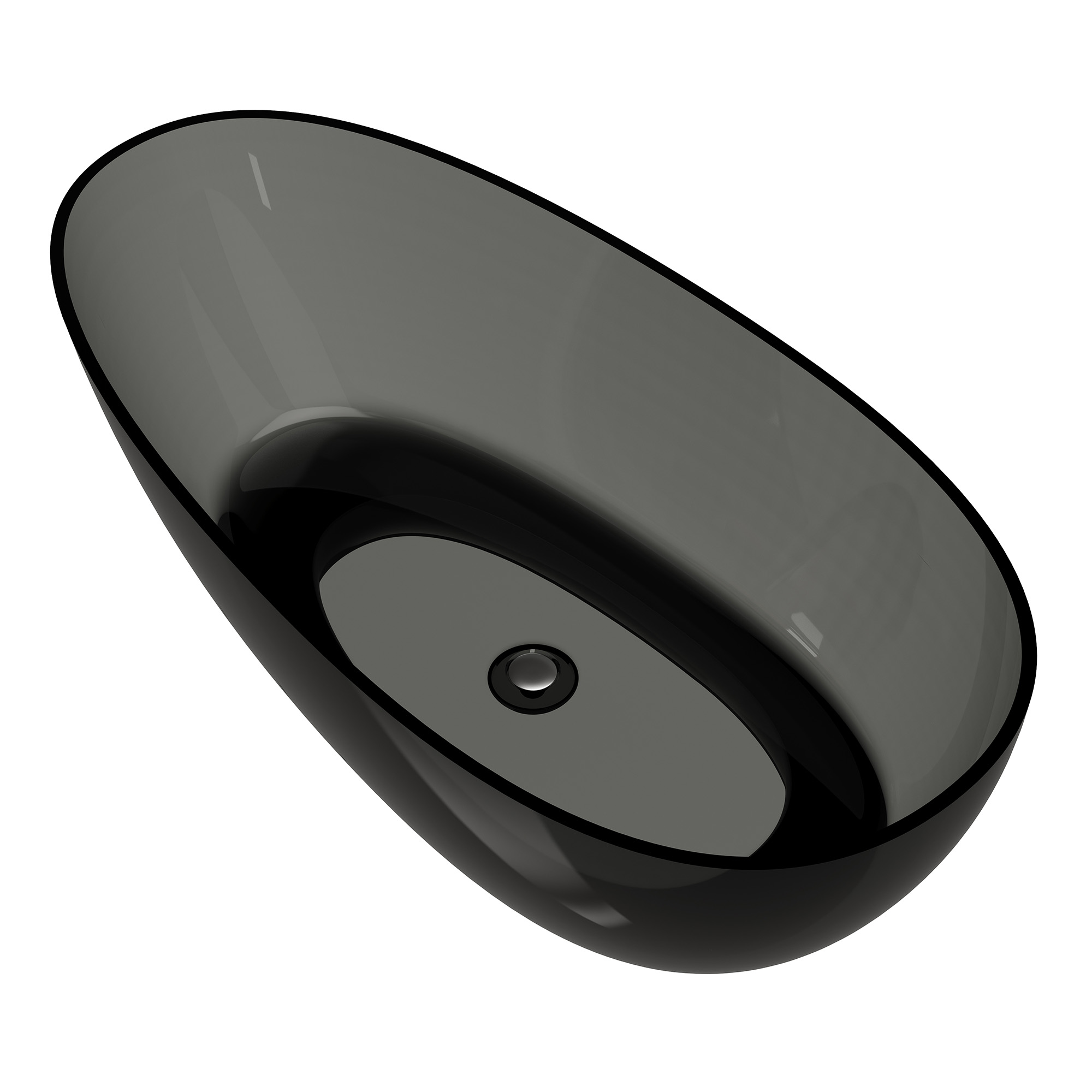 59"/67" Egg-Shaped Transparent Pure Resin Adult Freestanding Bathtub