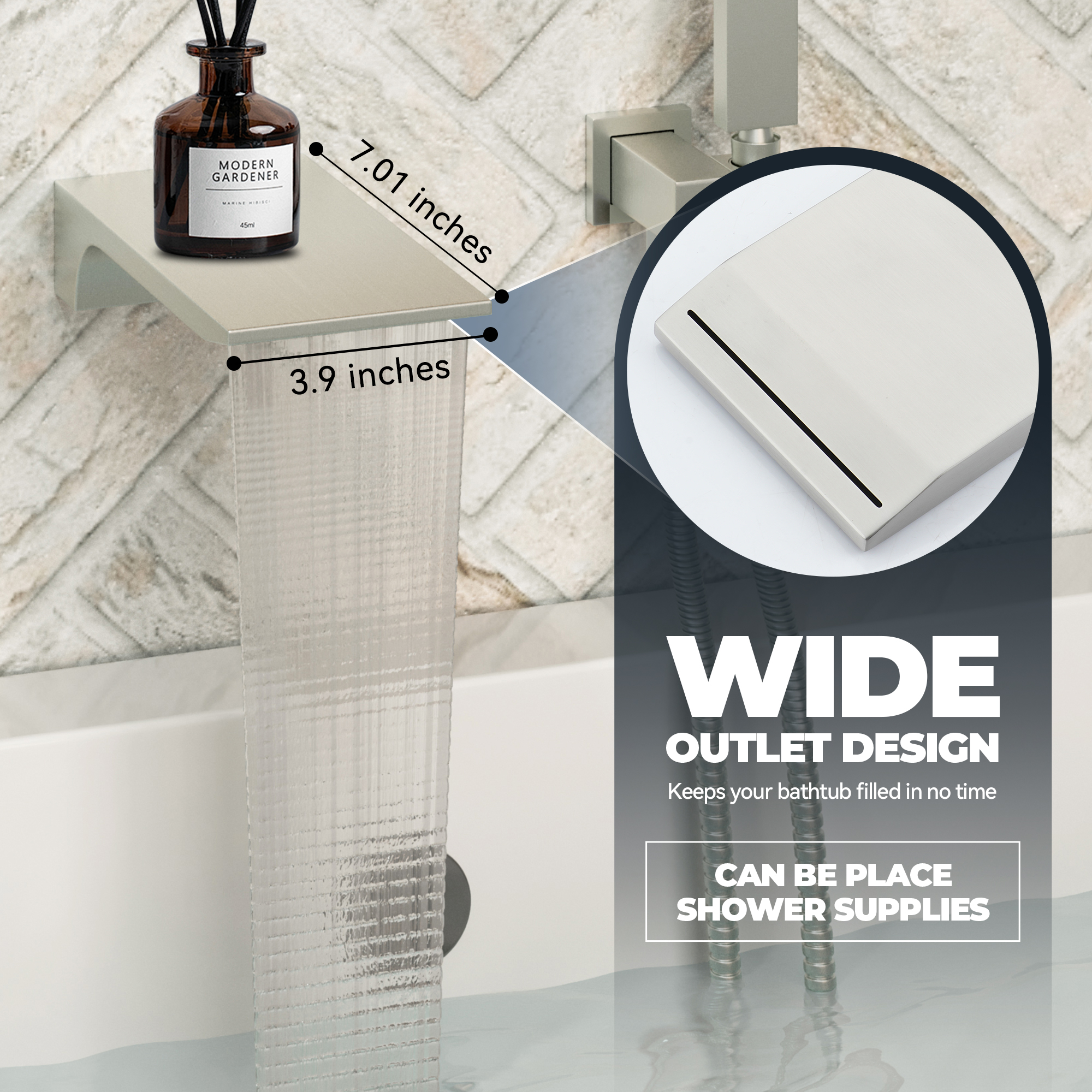 Wall Mounted Bathtub Faucet Set With Handheld Shower Head