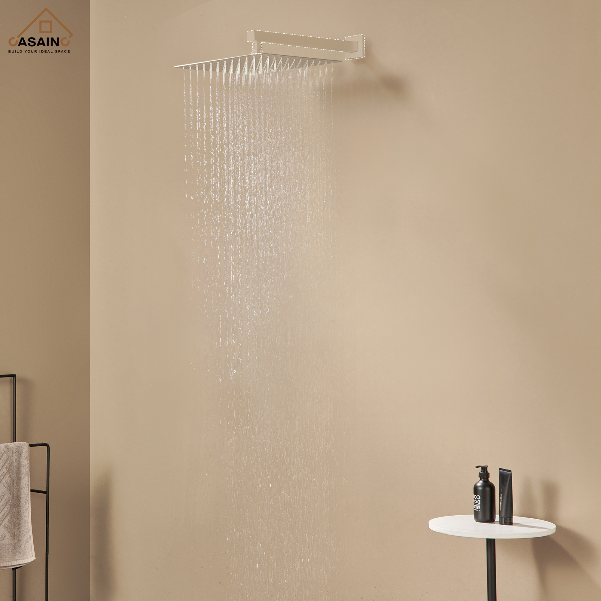 10"/12" Rain Shower Head Stainless Steel Square Showerhead