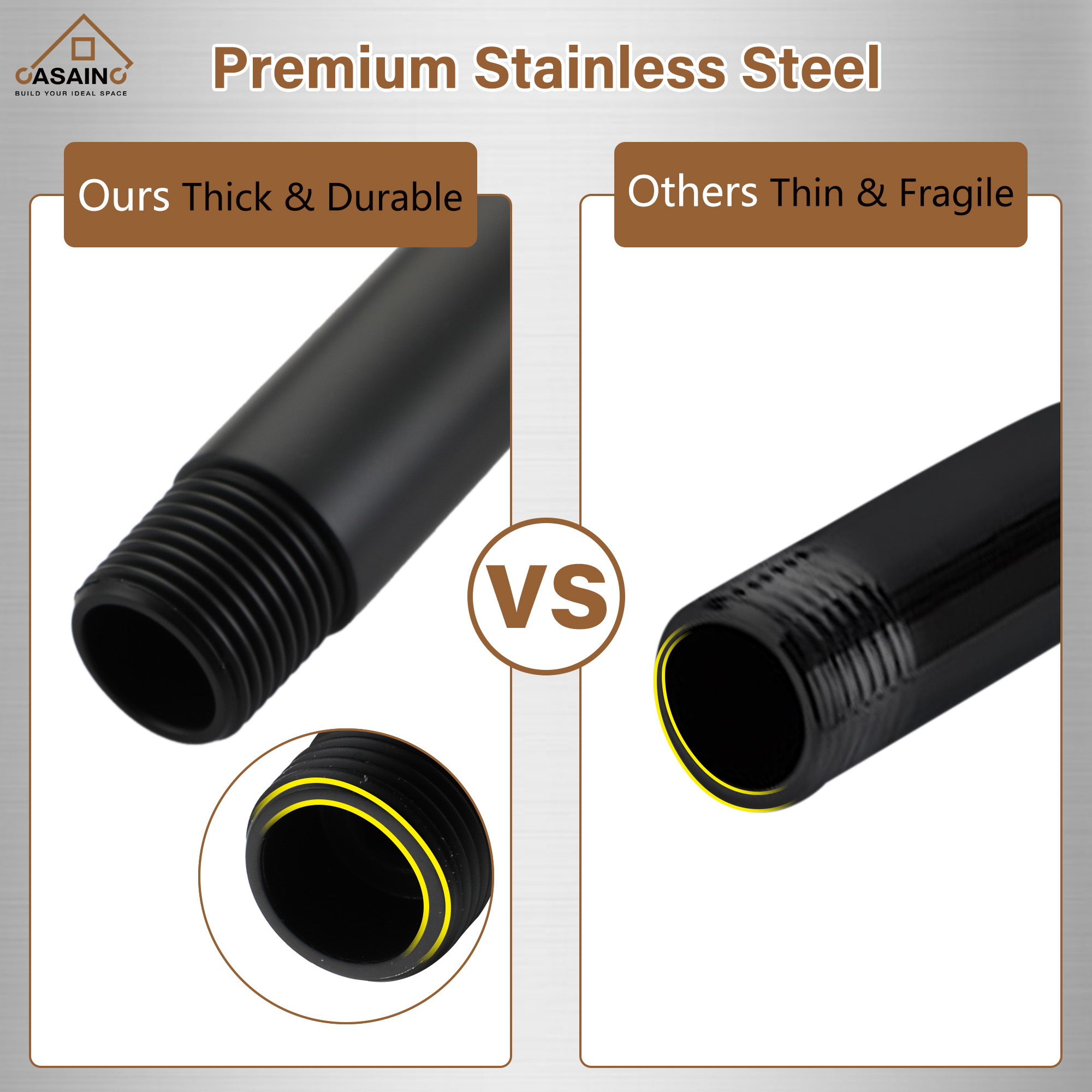 7.87"/11.81" Ceiling-Mounted Round Shower Arm with Flange Cover