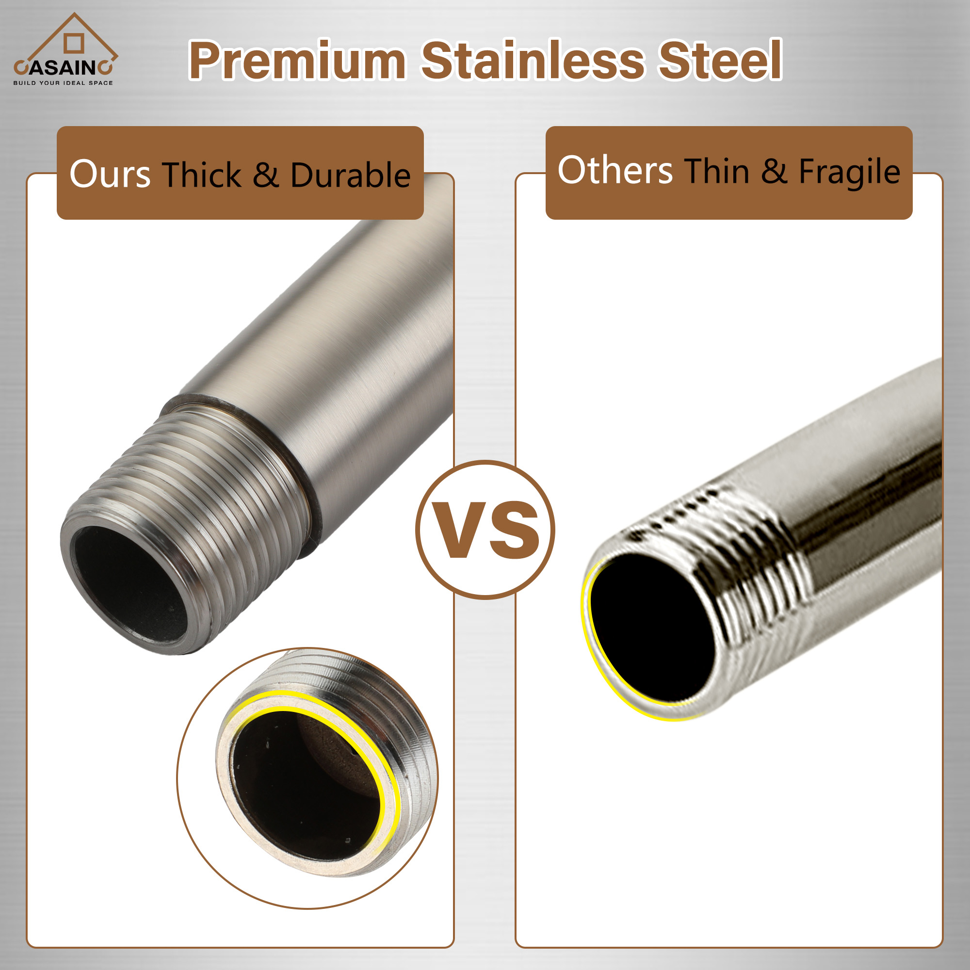 7.87"/11.81" Ceiling-Mounted Round Shower Arm with Flange Cover