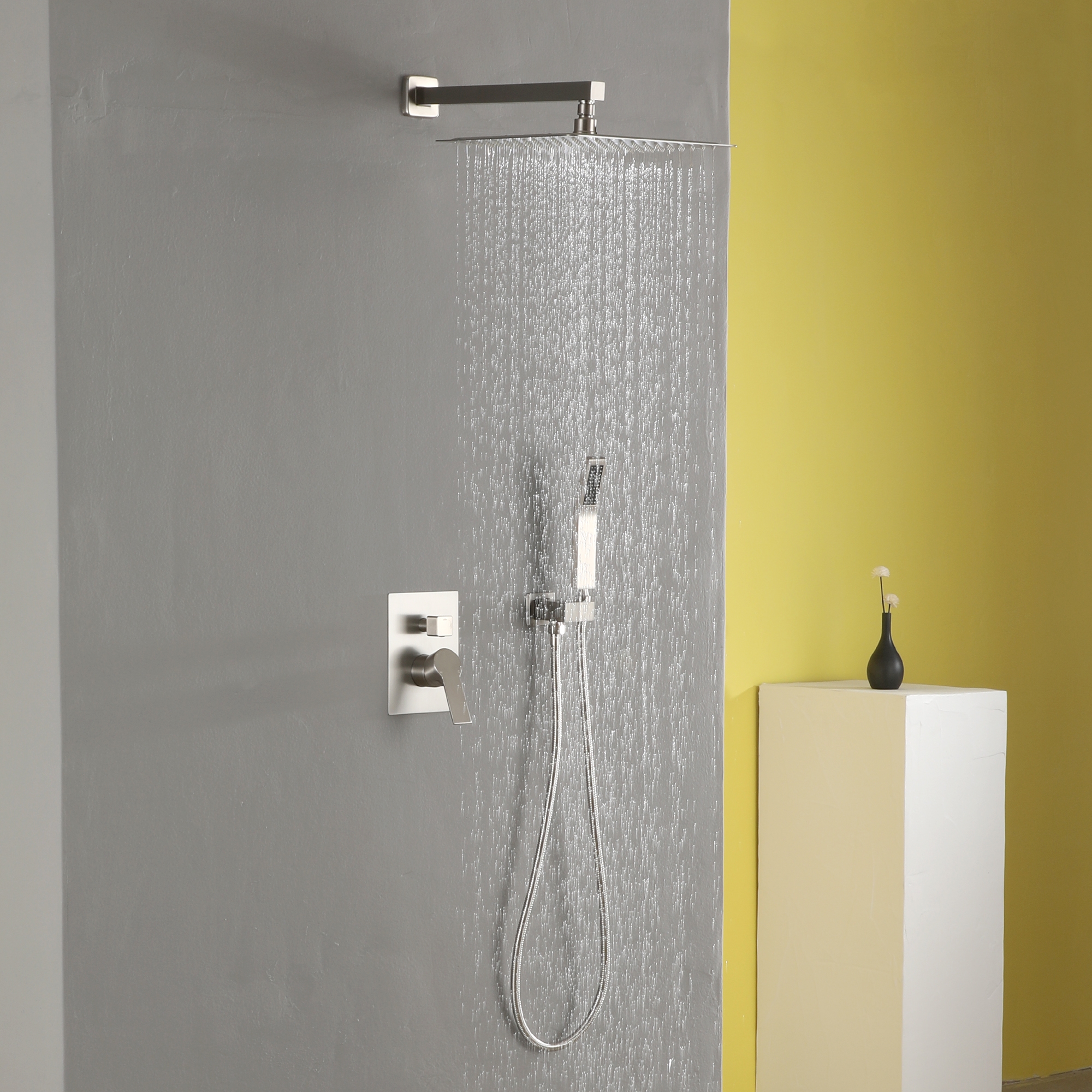10-inch/12inch Rainfall Shower System With Hand Shower & Pressure-Balanced Valve