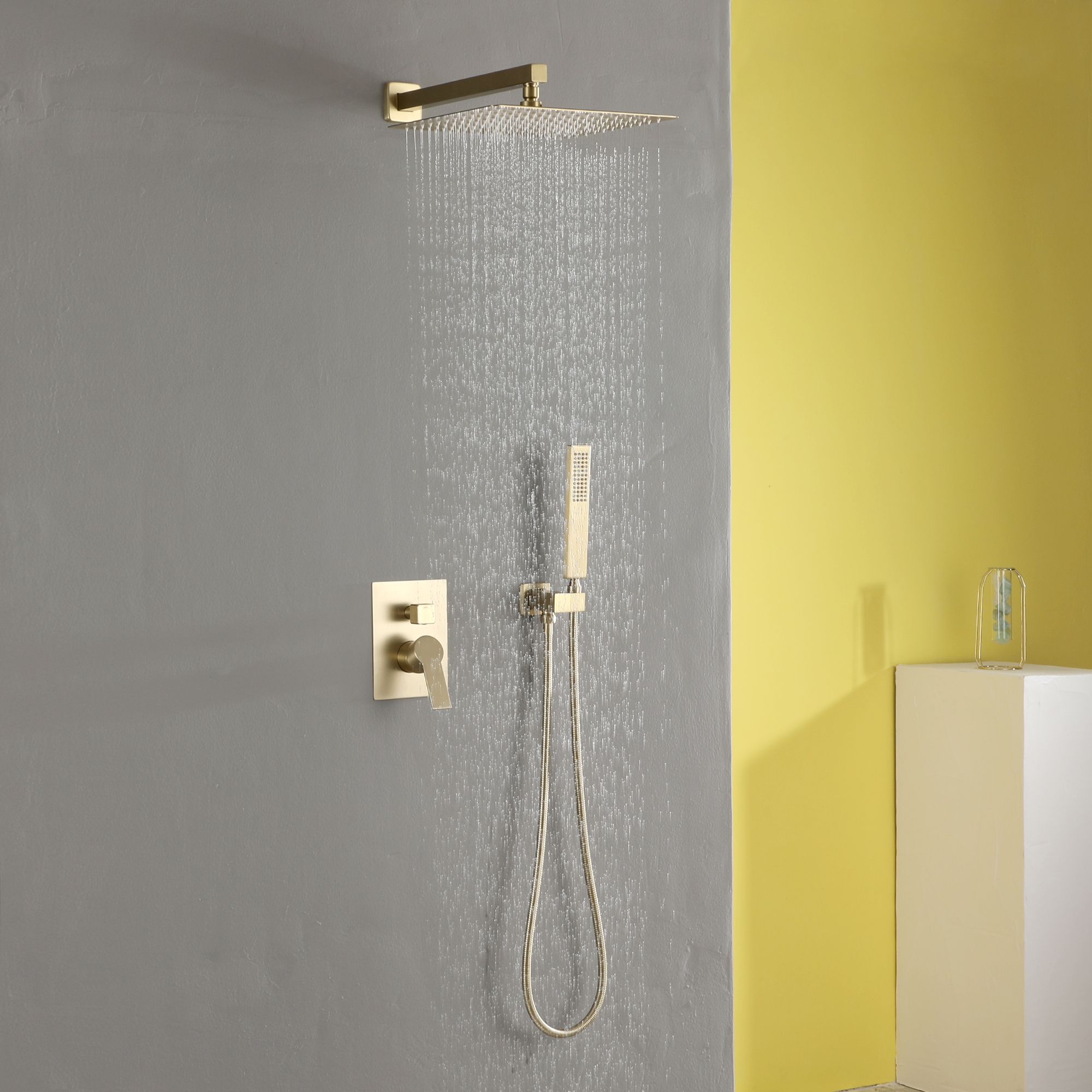 10-inch/12inch Rainfall Shower System With Hand Shower & Pressure-Balanced Valve