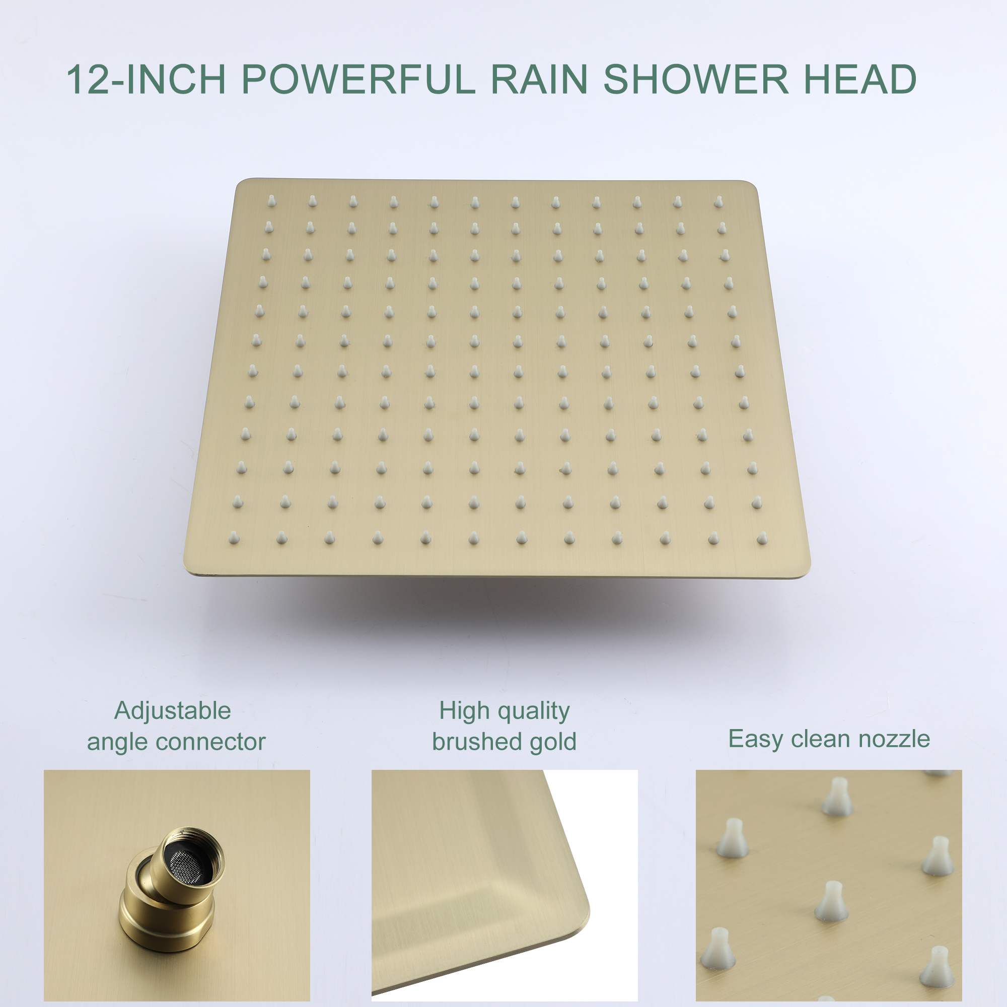 10-inch/12inch Rainfall Shower System With Hand Shower & Pressure-Balanced Valve