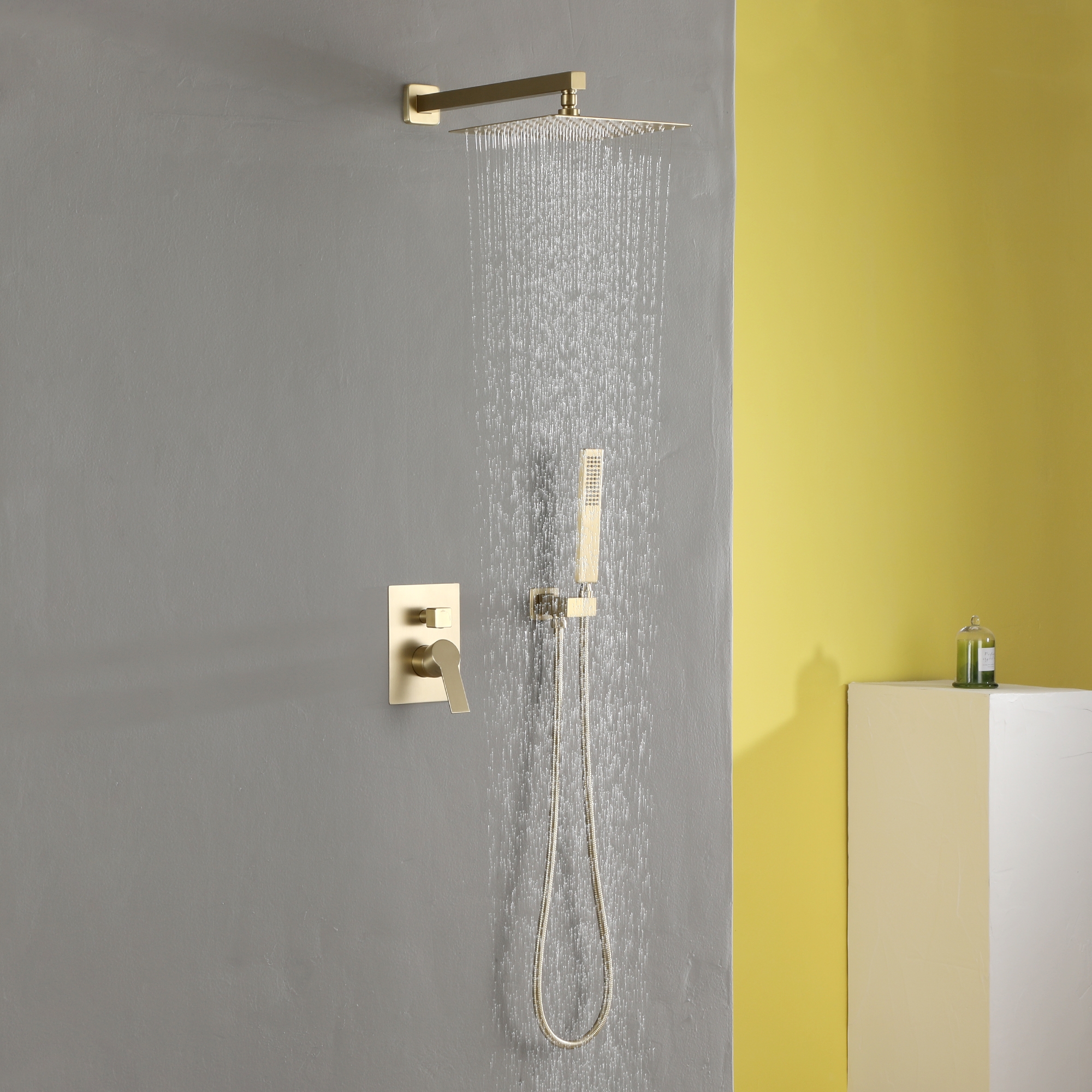 10-inch/12inch Rainfall Shower System With Hand Shower & Pressure-Balanced Valve