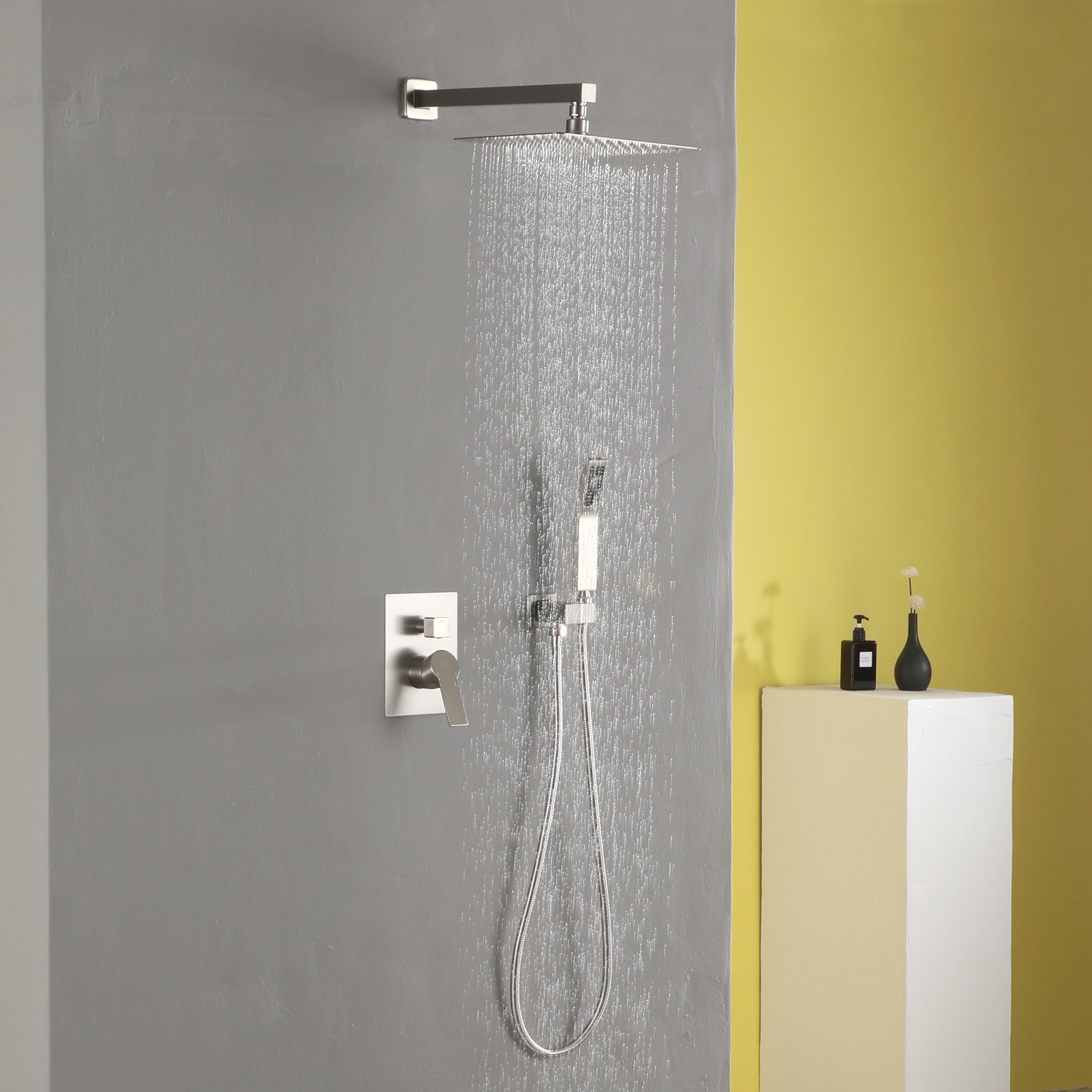10-inch/12inch Rainfall Shower System With Hand Shower & Pressure-Balanced Valve