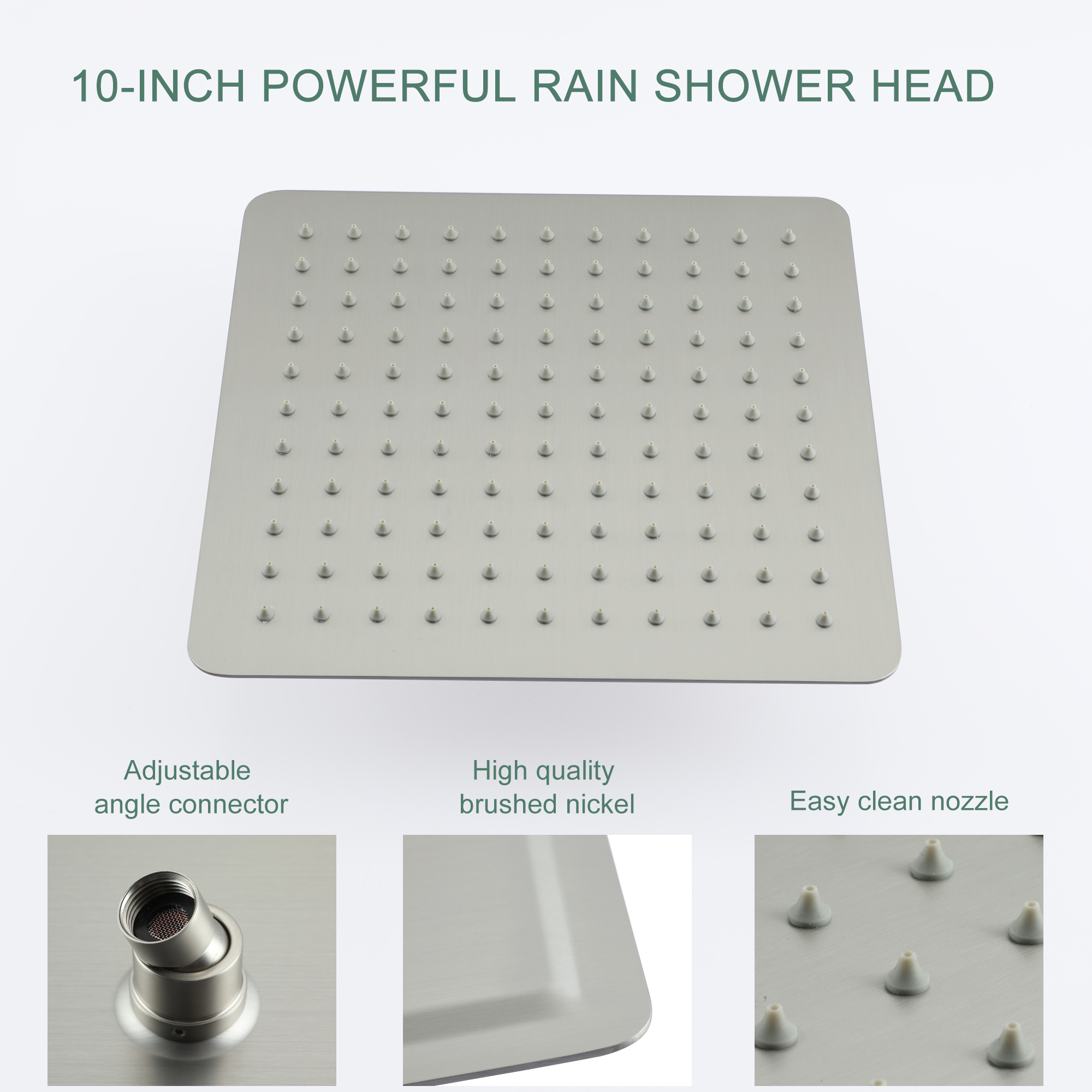 10-inch/12inch Rainfall Shower System With Hand Shower & Pressure-Balanced Valve
