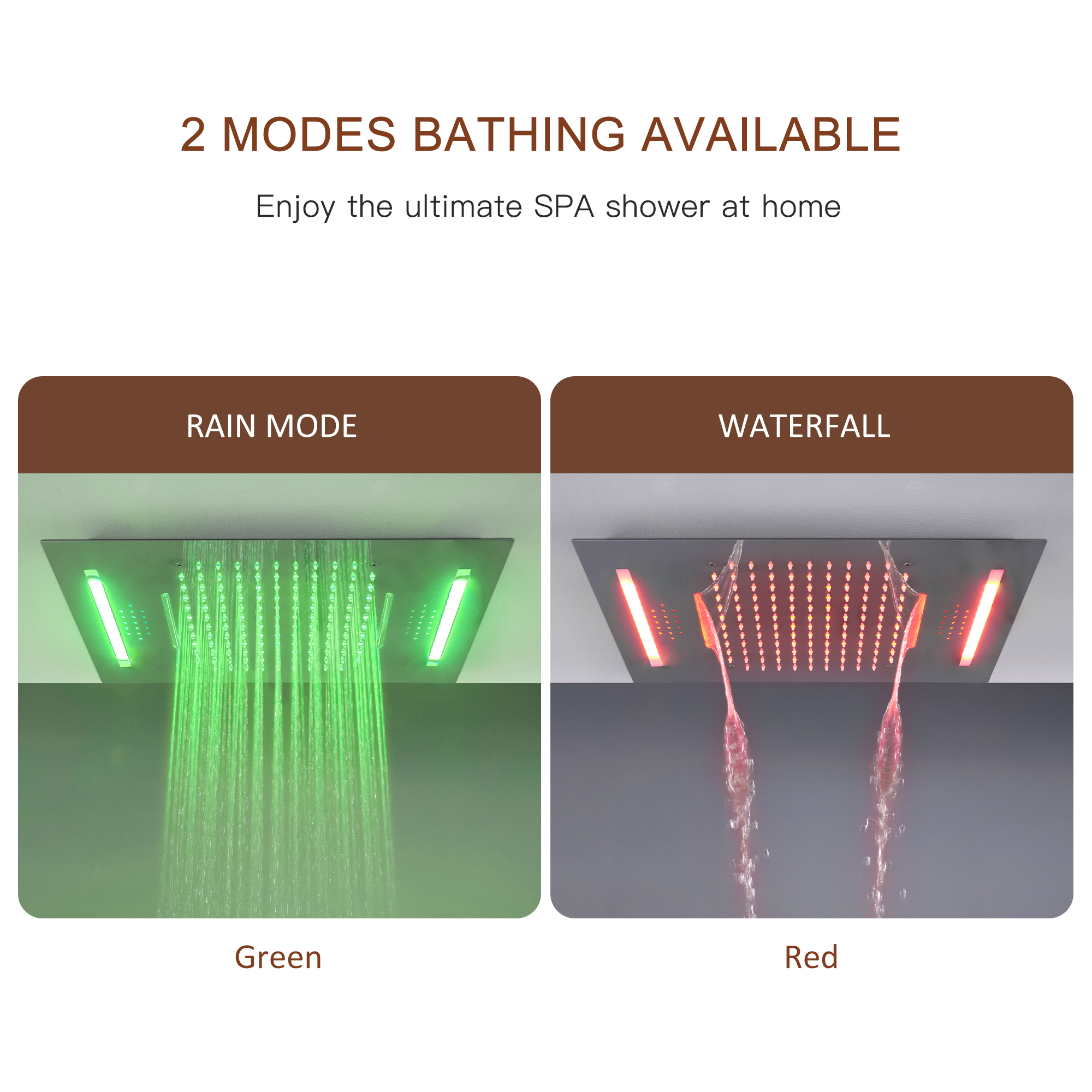 Deluxe 4-Function Thermostatic Shower System with LED Lighting & Bluetooth Music 