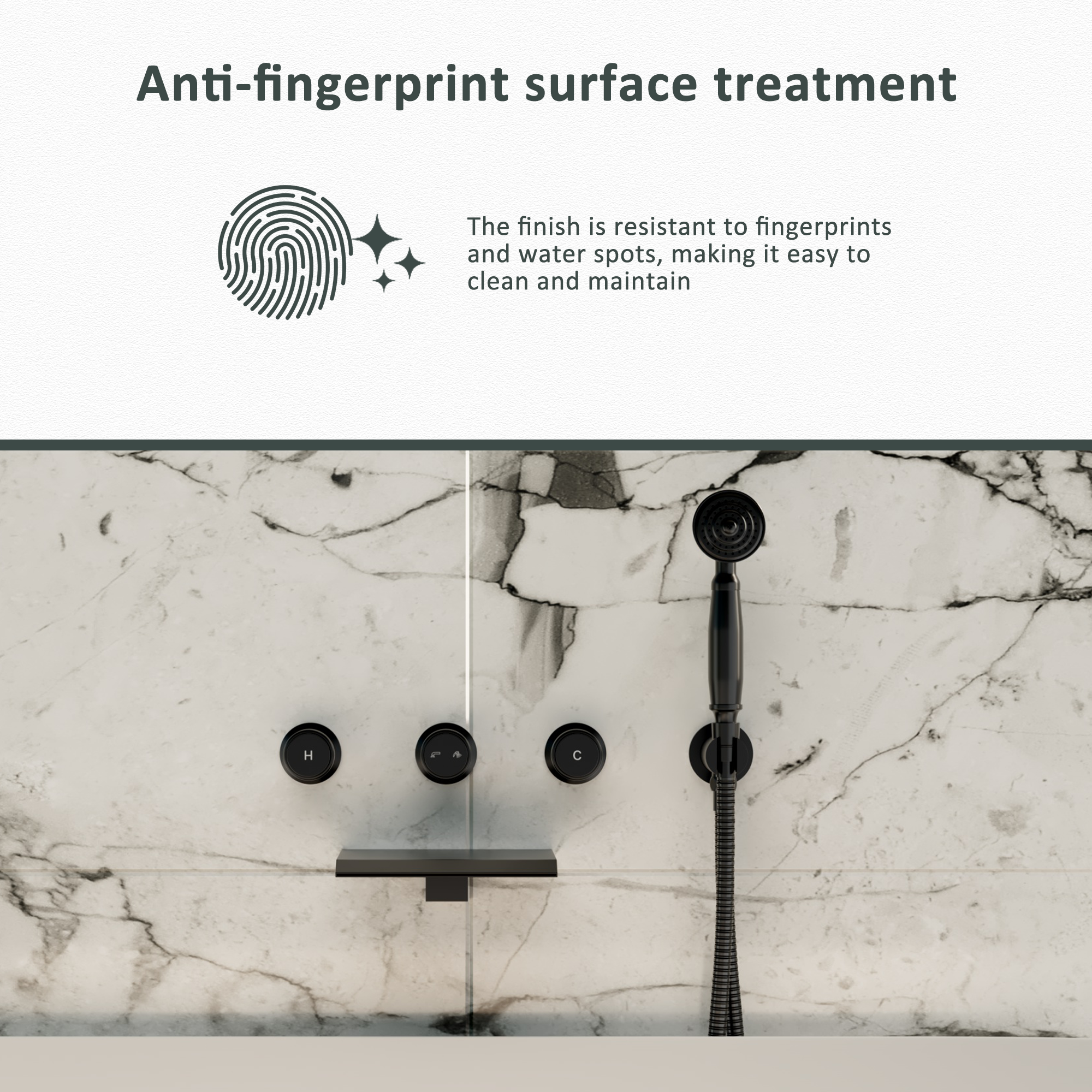 Wall-Mounted Waterfall Bathtub Faucet with Handheld Shower