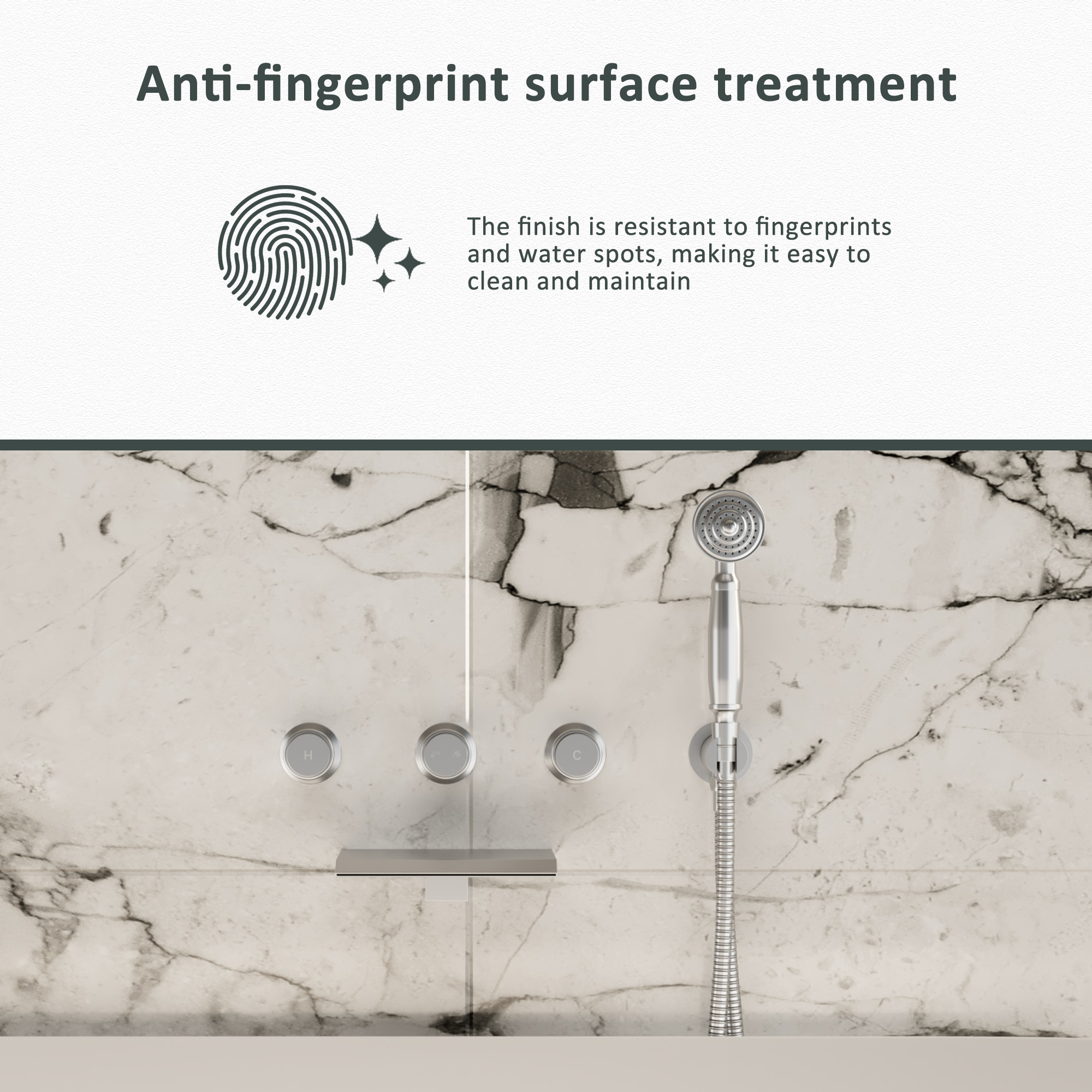 Wall-Mounted Waterfall Bathtub Faucet with Handheld Shower