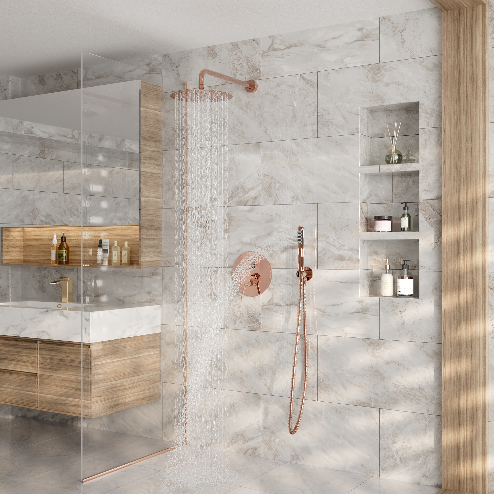 10" High-Pressure Round Shower System with Pressure Balance Valve