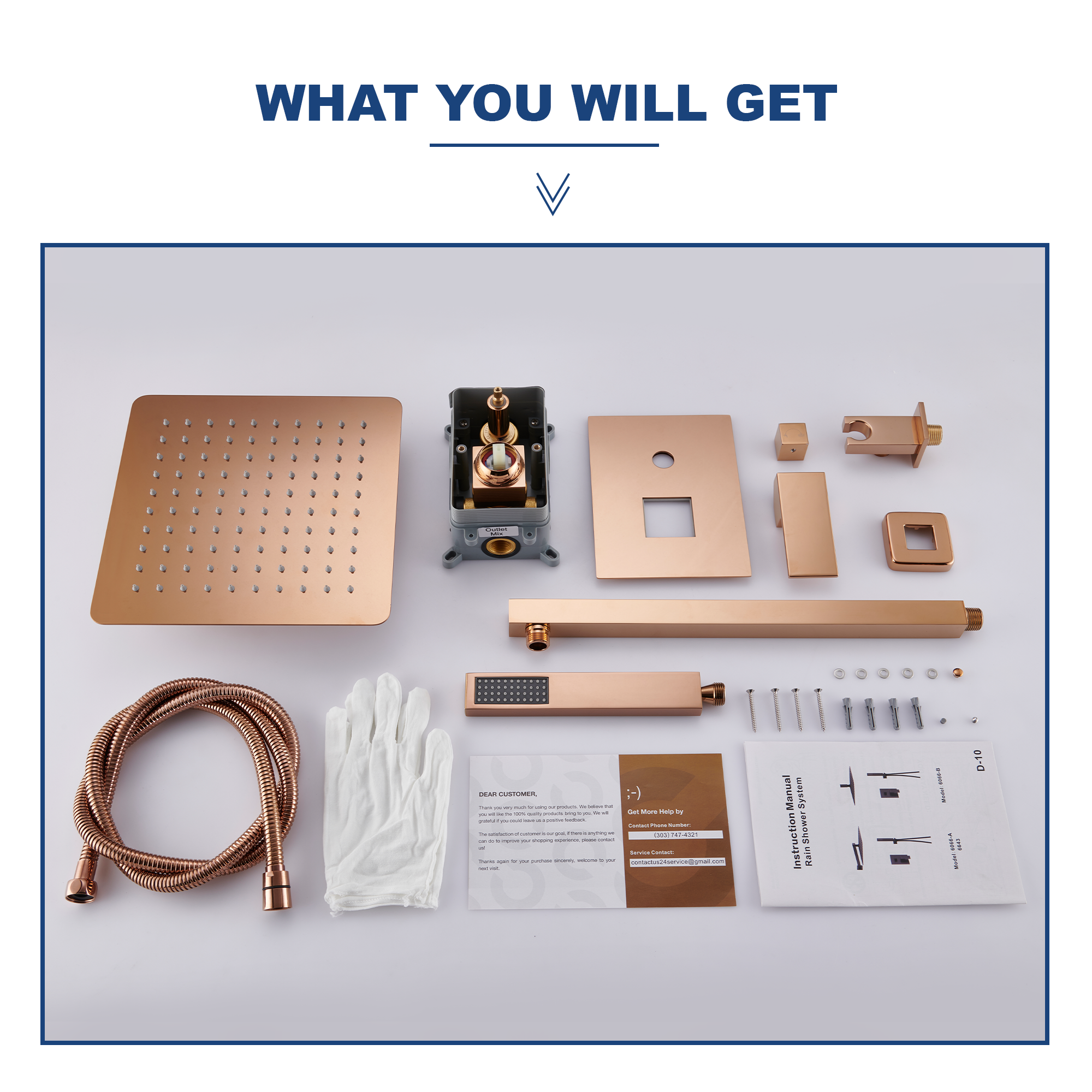 10" 2-Function Wall Mount Shower System with CUPC Certified Valve