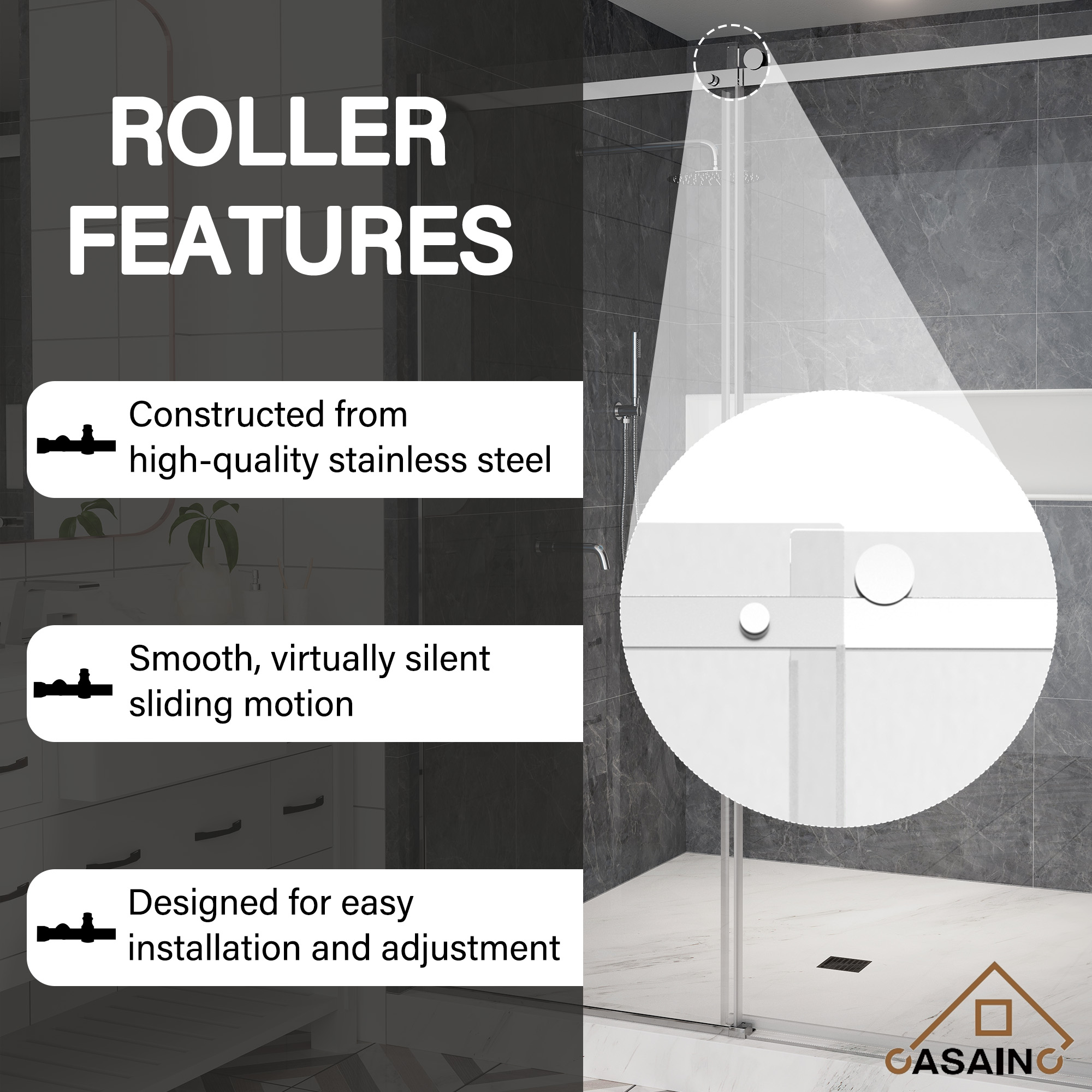 60"x76" Single Sliding Frameless Shower Door in Matte Black/Brushed Nickel/Chrome, Sleek Sliding Single Shower Enclosure Designed for Elegance