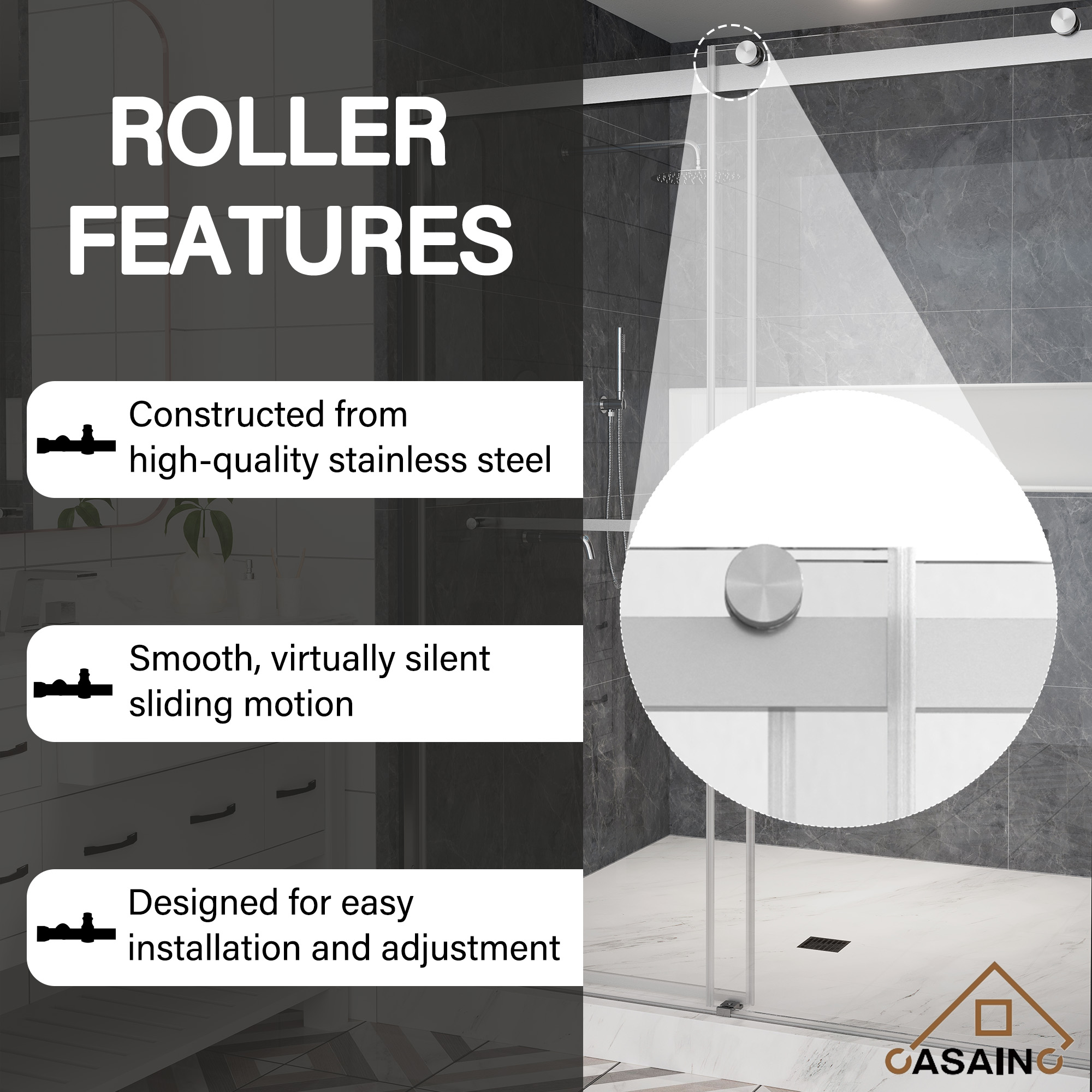 60"x76" Double Sliding Frameless Shower Door in Matte Black/Brushed Nickel/Chrome, 5/16" Thick Tempered Glass Shower Enclosure