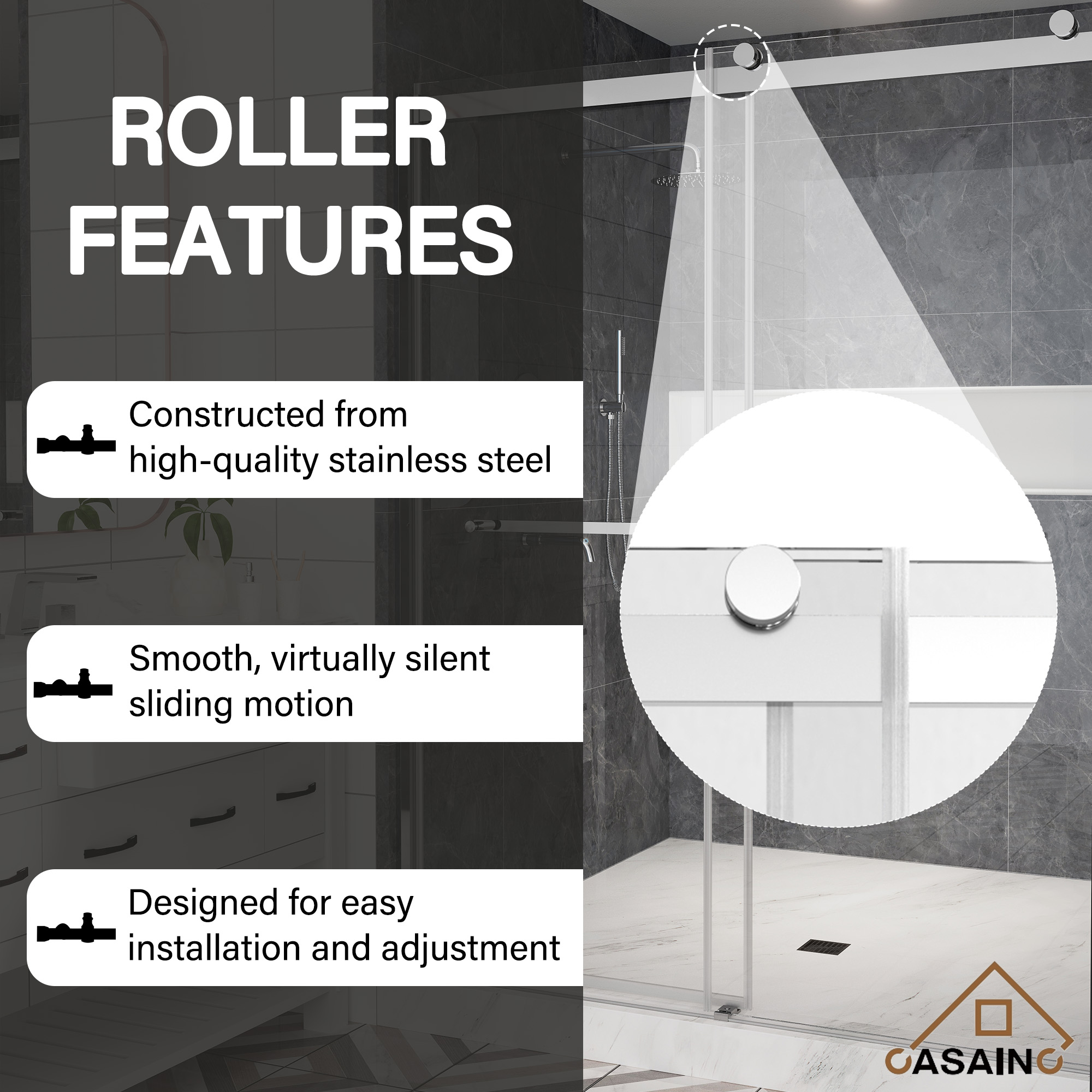 60"x76" Double Sliding Frameless Shower Door in Matte Black/Brushed Nickel/Chrome, 5/16" Thick Tempered Glass Shower Enclosure