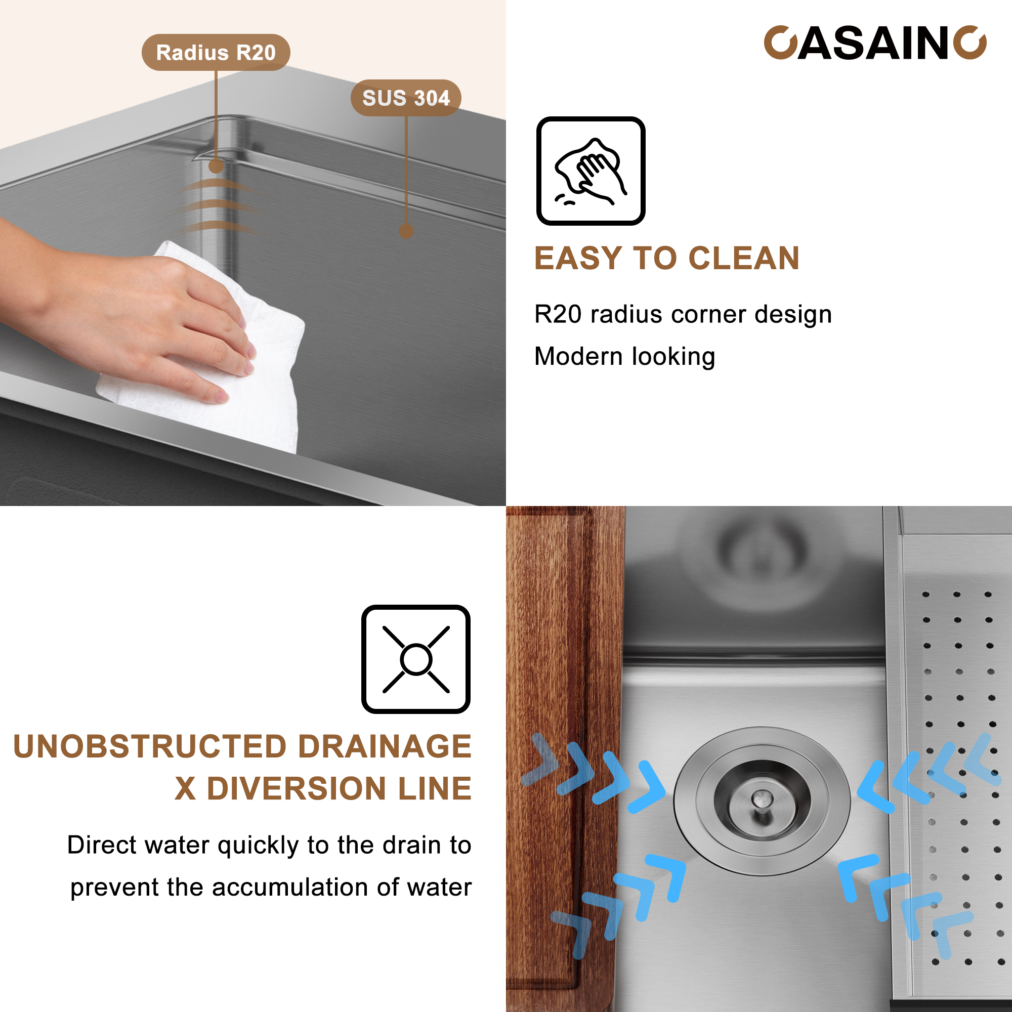 33 inch Stainless Steel Topmount Workstation Kitchen Sink