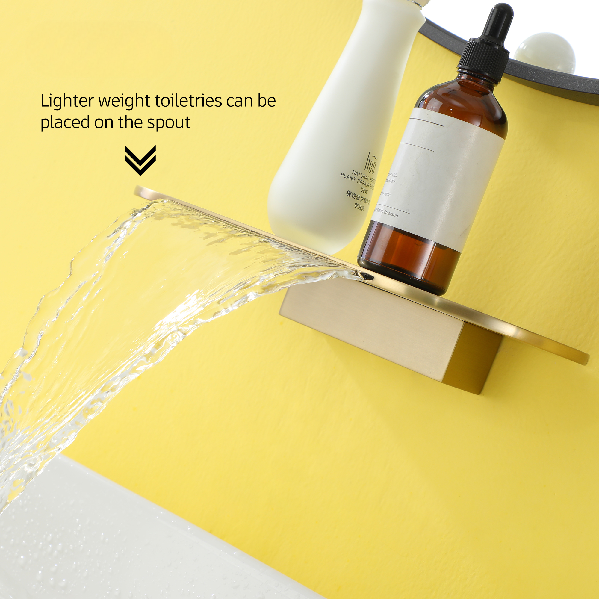 Wall Mounted Single Handle Bathroom Faucet with Oval Platform