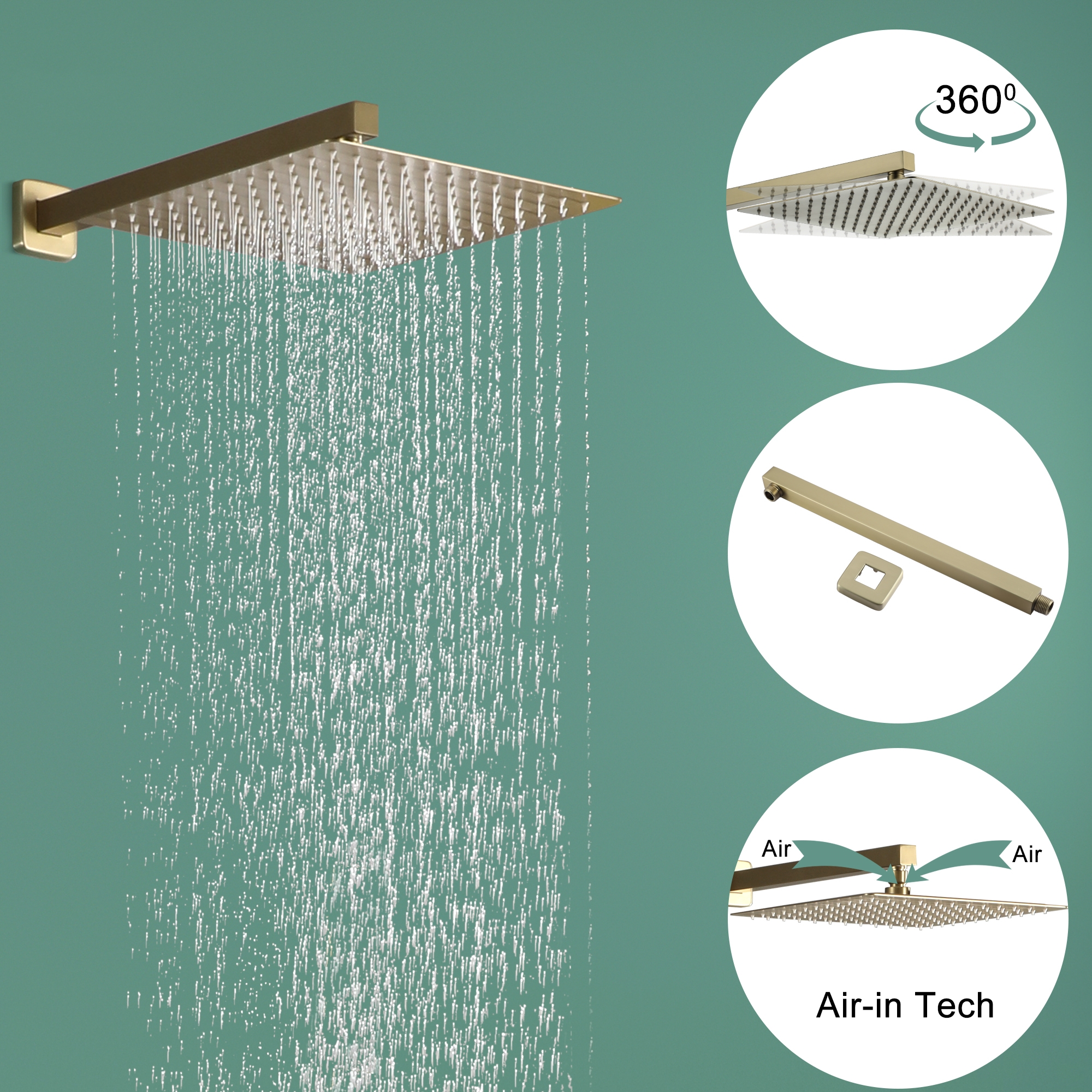 10-inch/12inch Rain Shower System With Handeld & Tub Spout