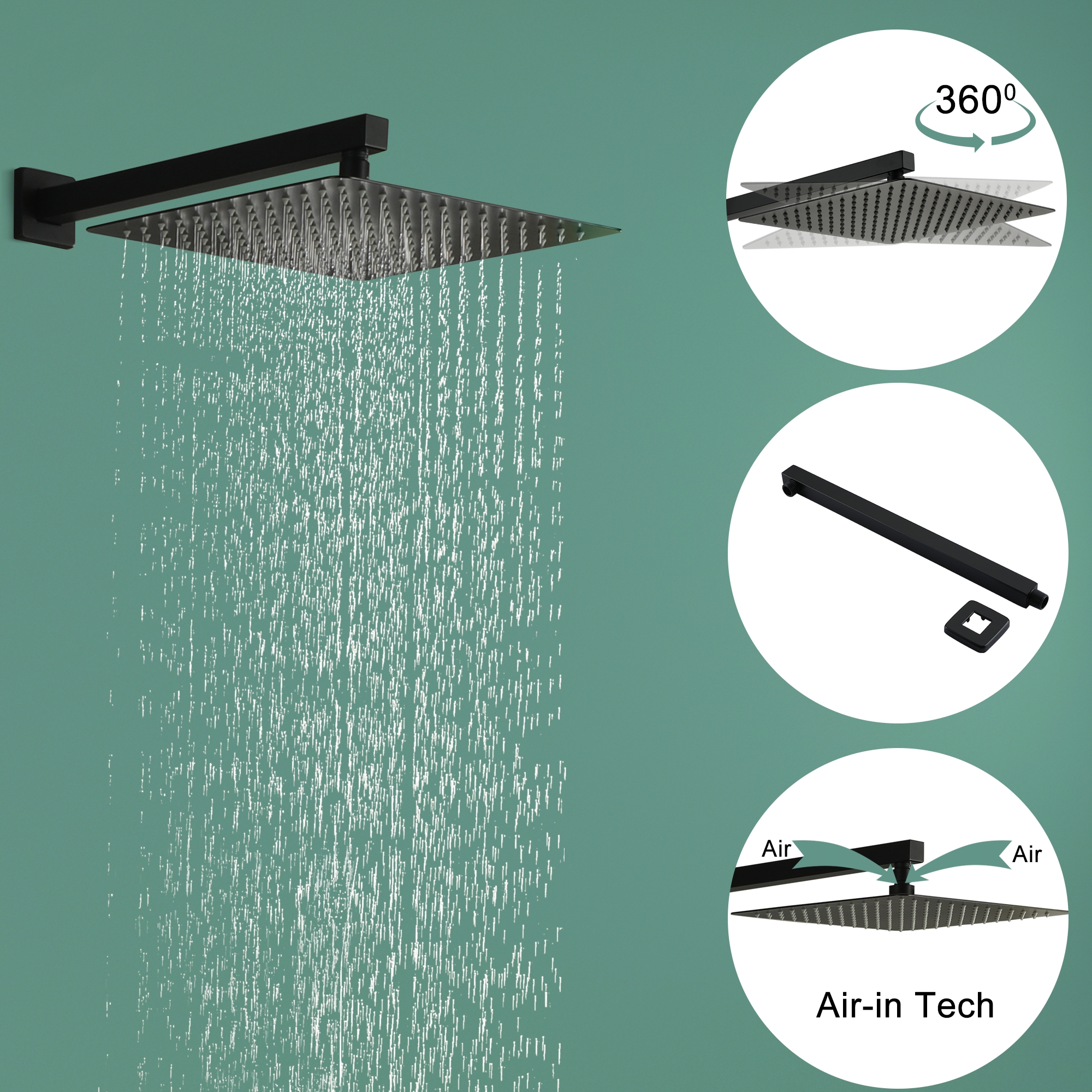 10-inch/12inch Rain Shower System With Handeld & Tub Spout