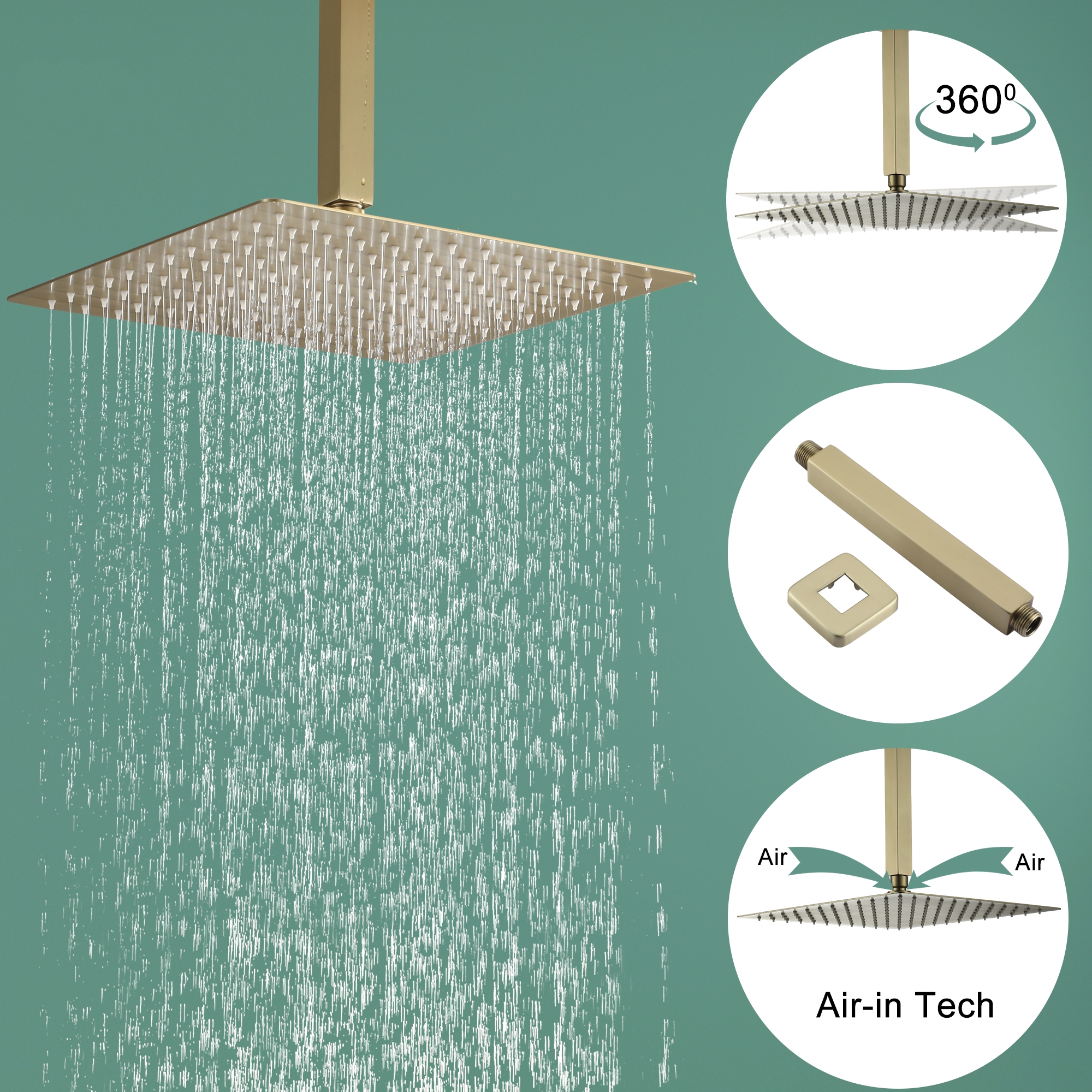 10-inch/12inch Rain Shower System With Handeld & Tub Spout