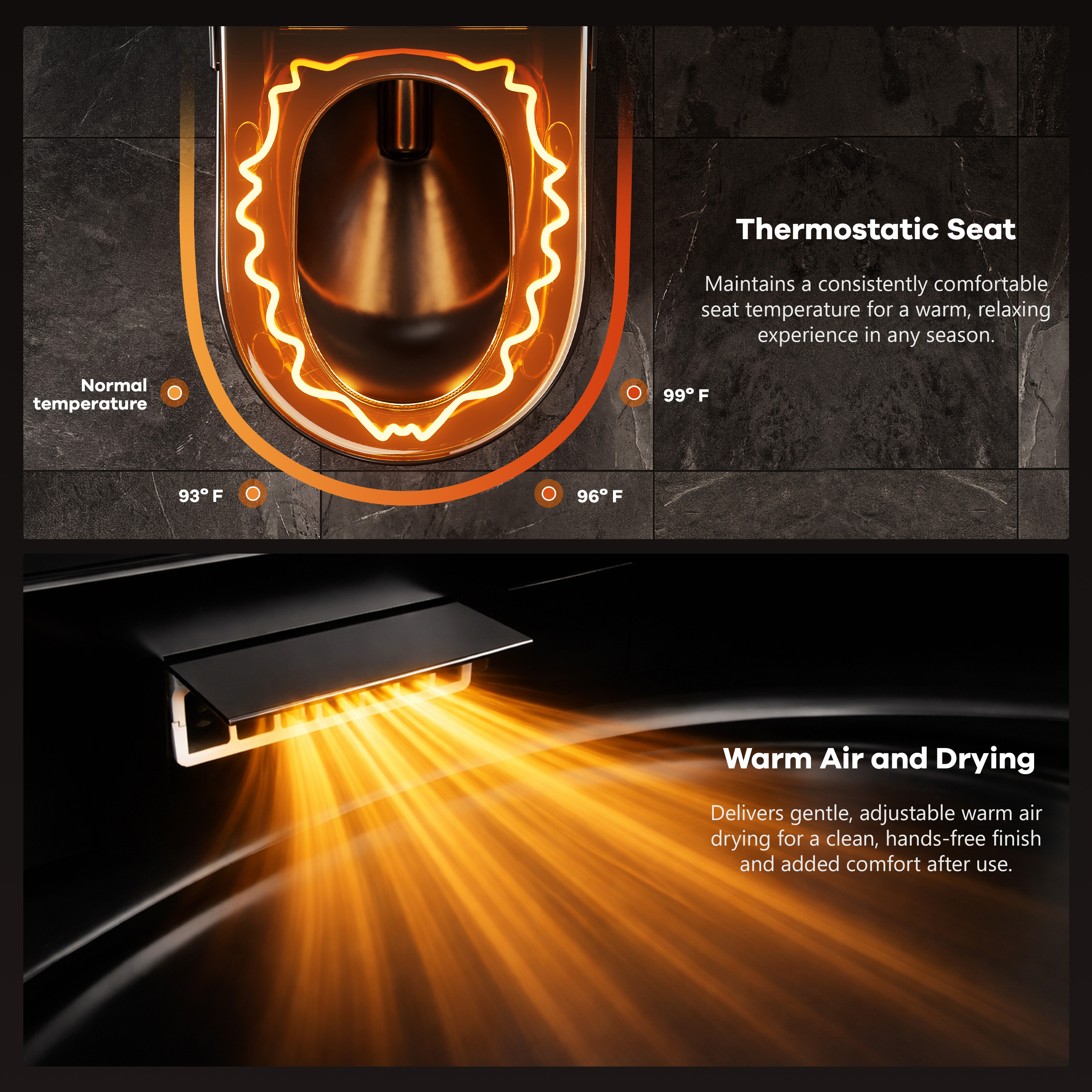 One-Piece Chair Height Elongated Smart Bidet Toilet with Auto Lid, Foam Shield Protection & Dual Flush