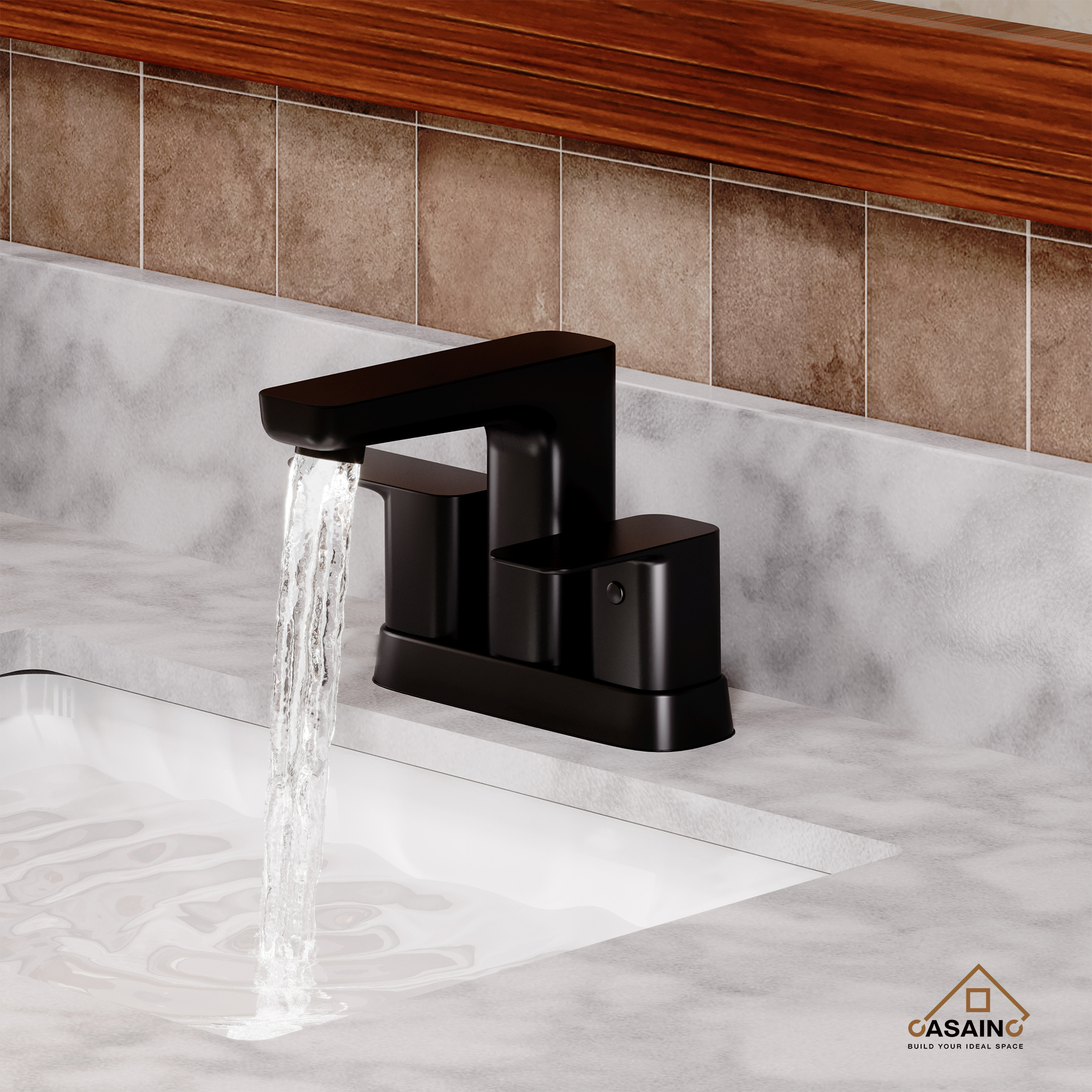 Premium 4-Inch Bathroom Vanity Faucet Set with Dual Handles, Matte Black Finish