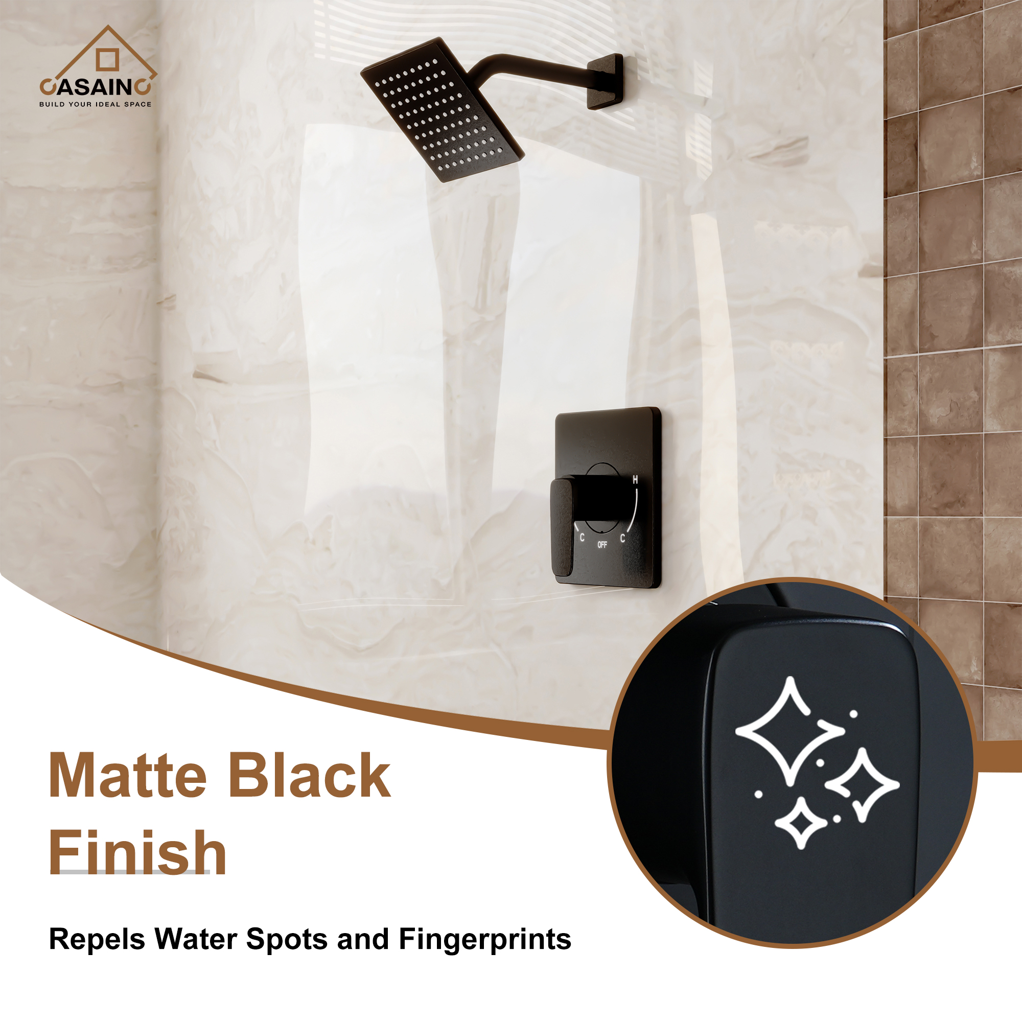 Single Handle 2-Function Tub and Shower Faucet 1.8 GPM in Spot Defense Matte Black