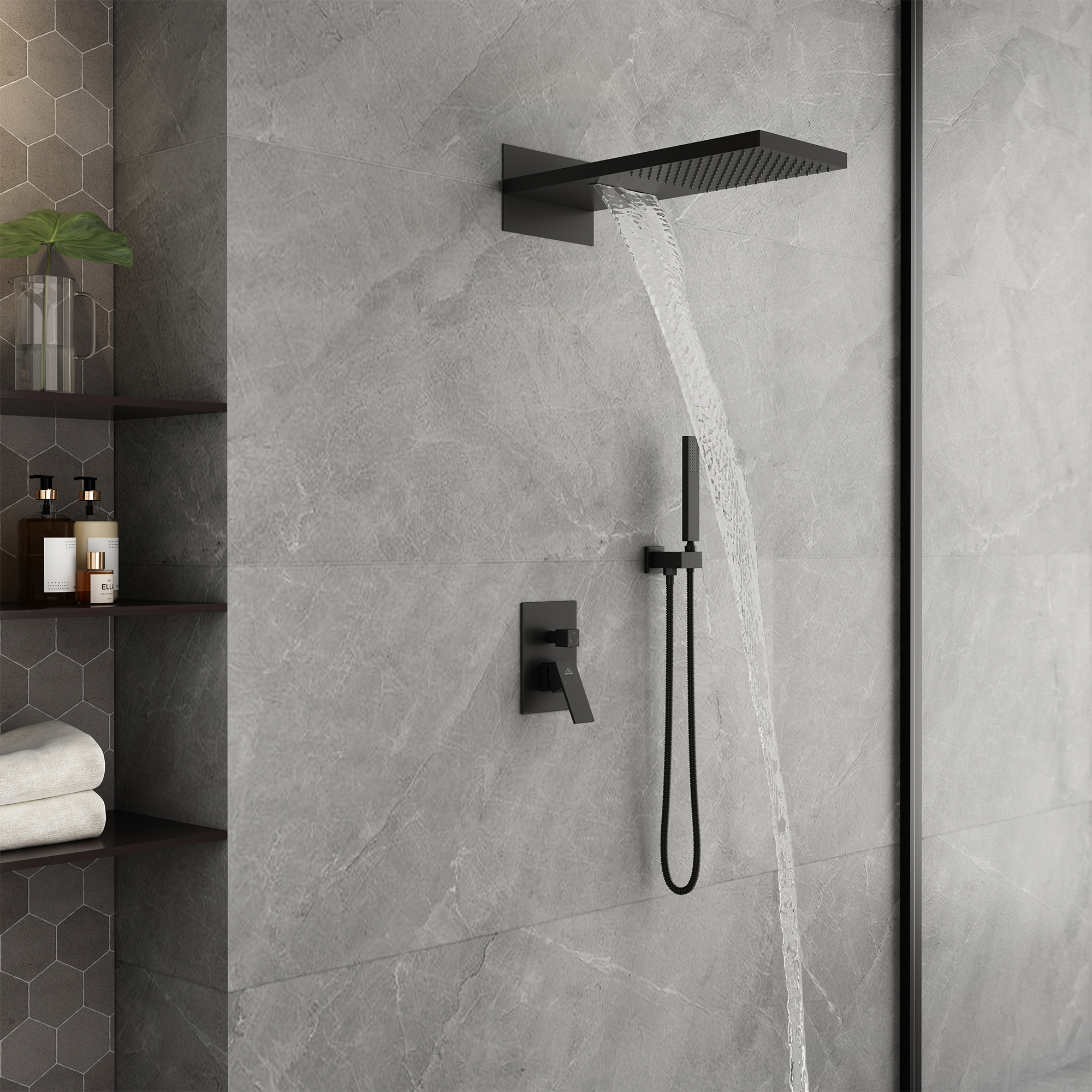 22" Wall Mounted Stainless Steel Shower Systems With Handheld Shower
