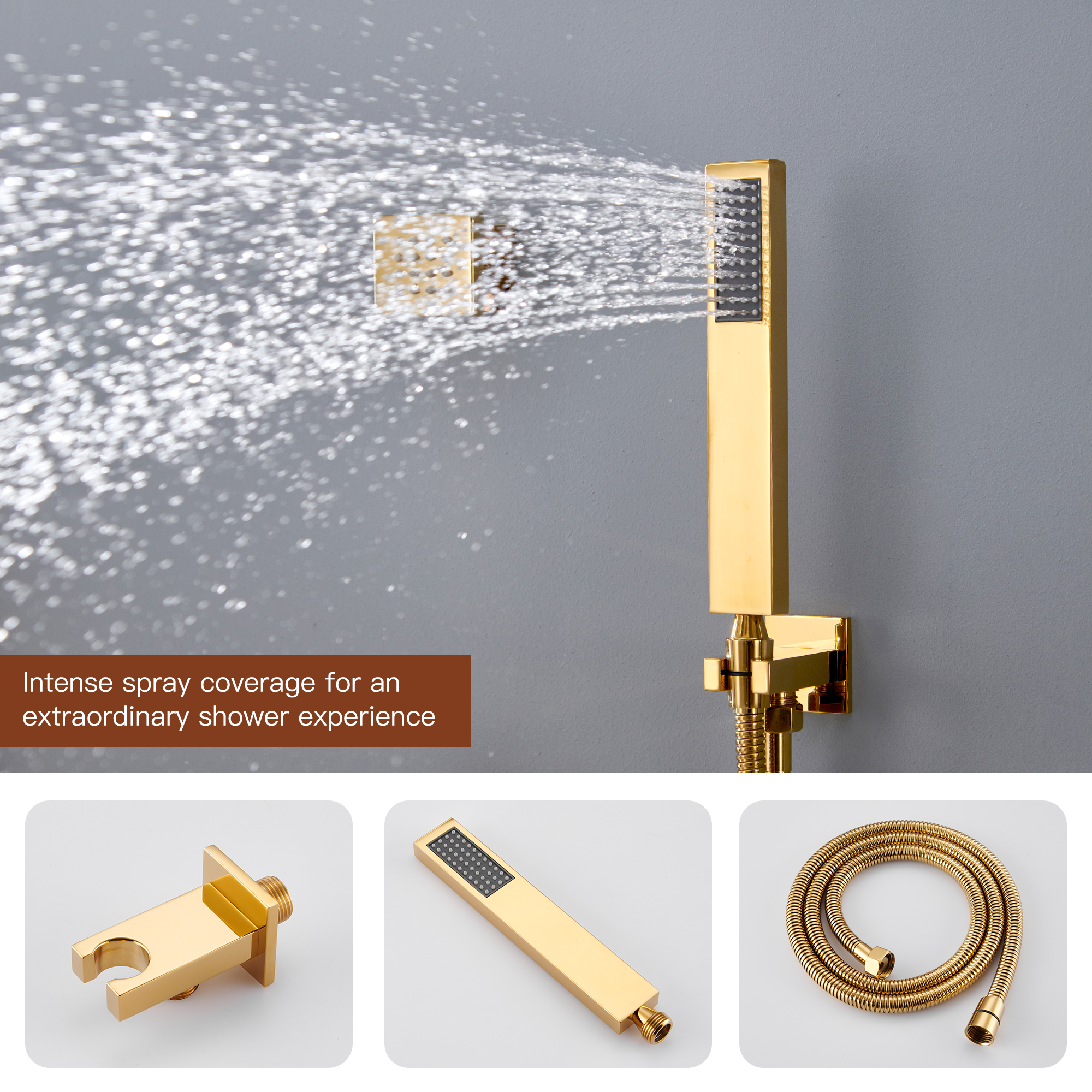 Deluxe 4-Function Thermostatic Shower System with LED Lighting & Bluetooth Music 