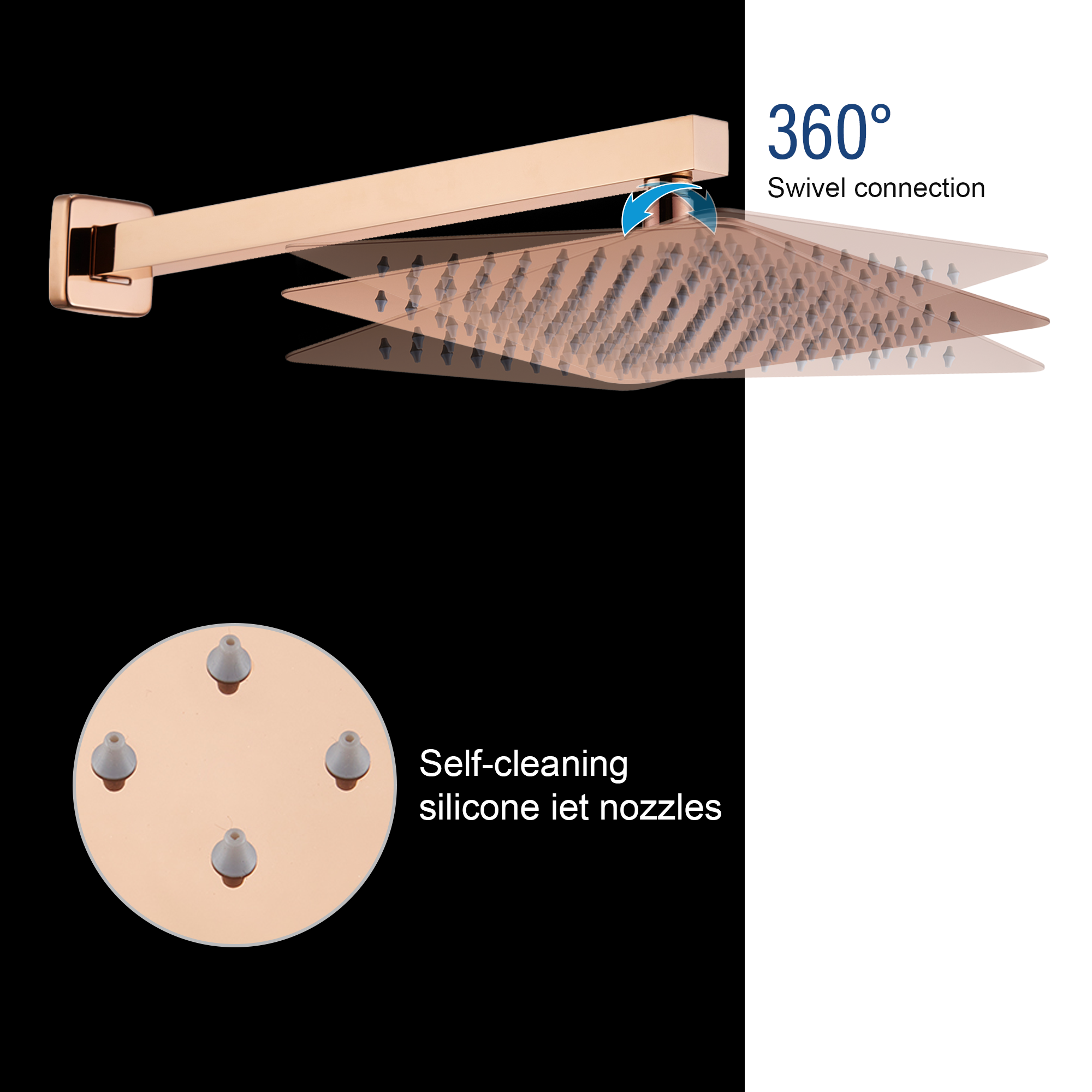 10" 2-Function Wall Mount Shower System with CUPC Certified Valve