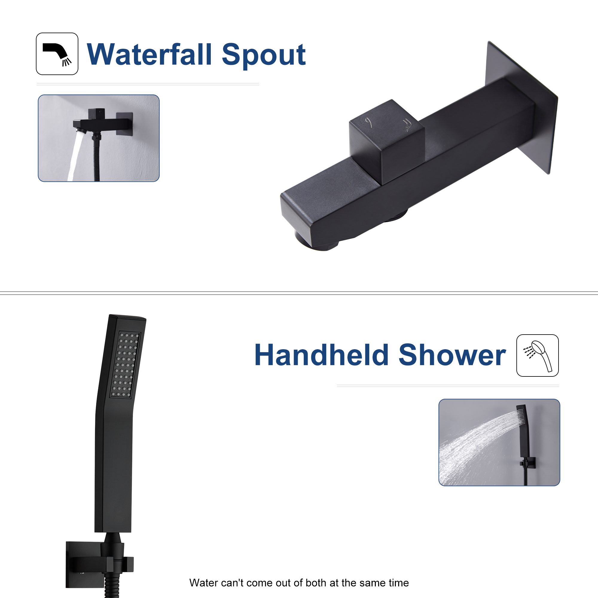 16" Ceiling-Mount 4-Way Shower System with LED Display and Music Player