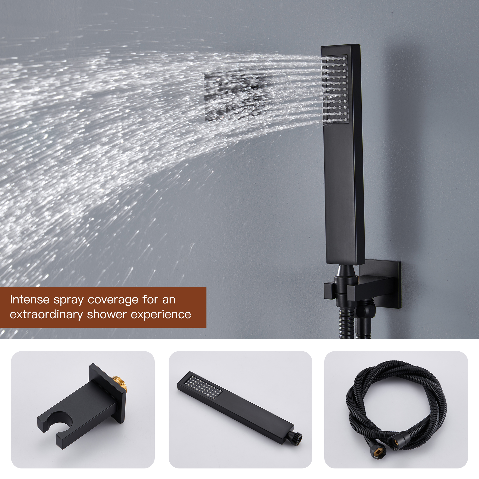 Deluxe 4-Function Thermostatic Shower System with LED Lighting & Bluetooth Music 