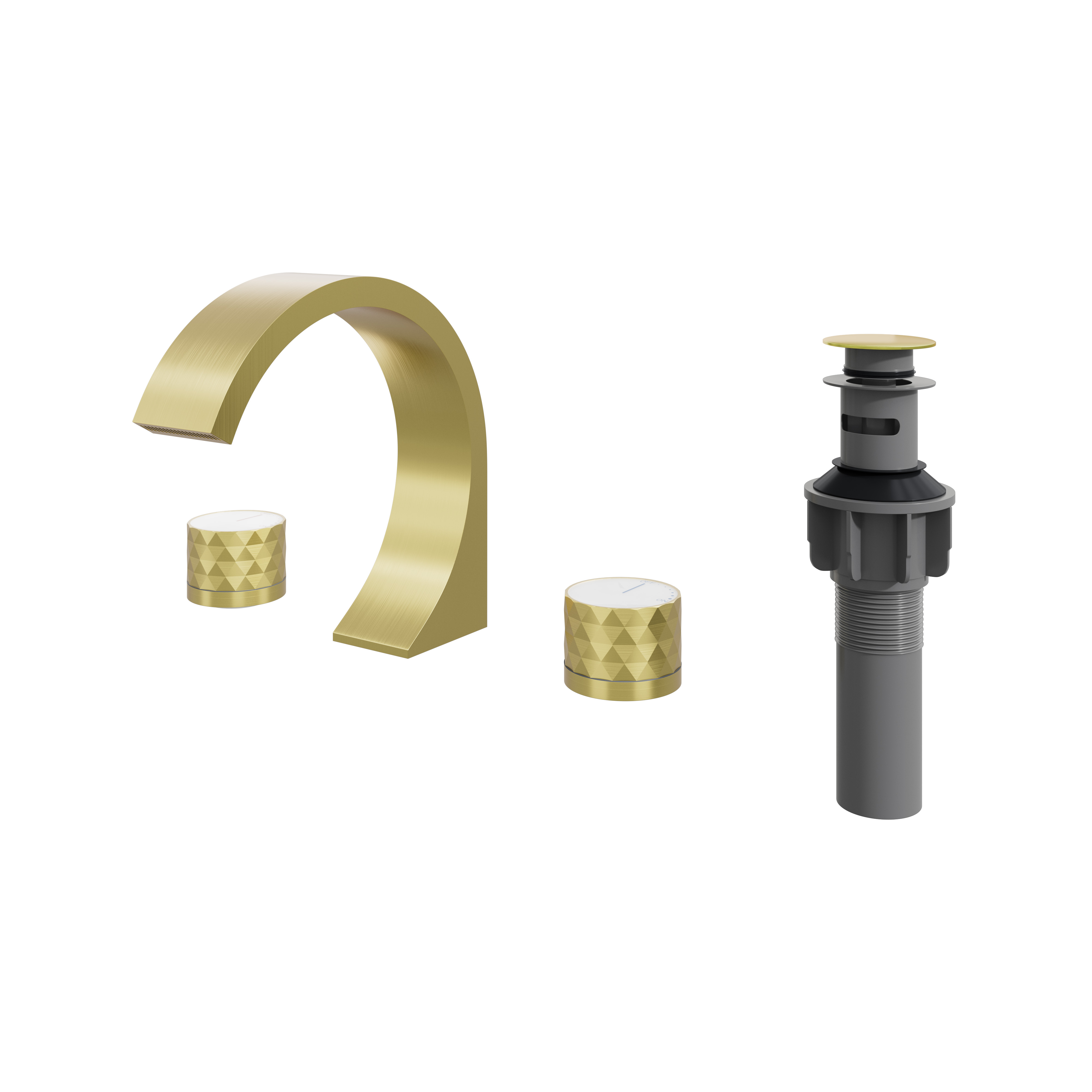 Modern Design 2-Handle Centerset Bathroom Faucet with Pop-up Drain