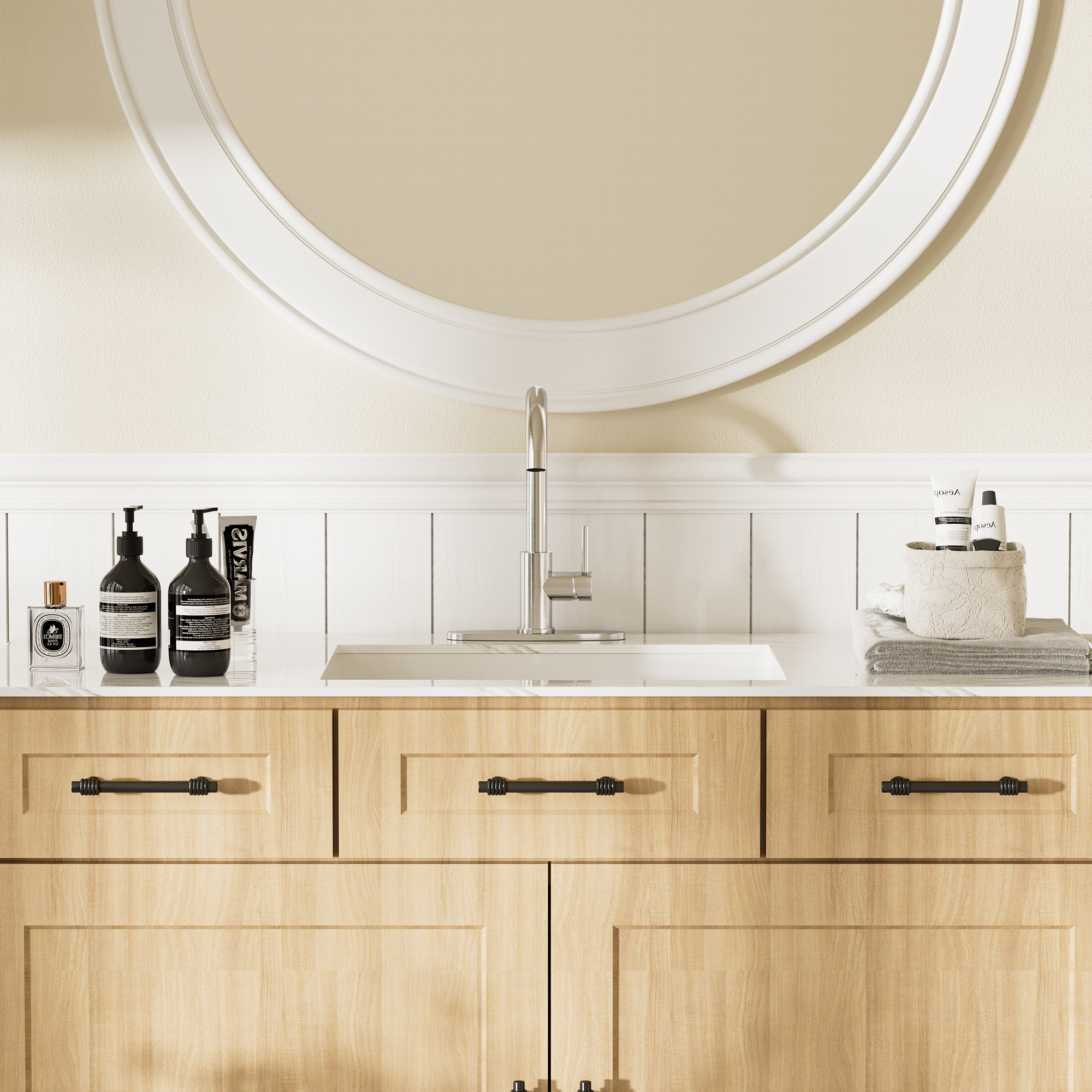 1-Hole/3-Hole Single Handle Bathroom Vanity Faucet with Deck Plate