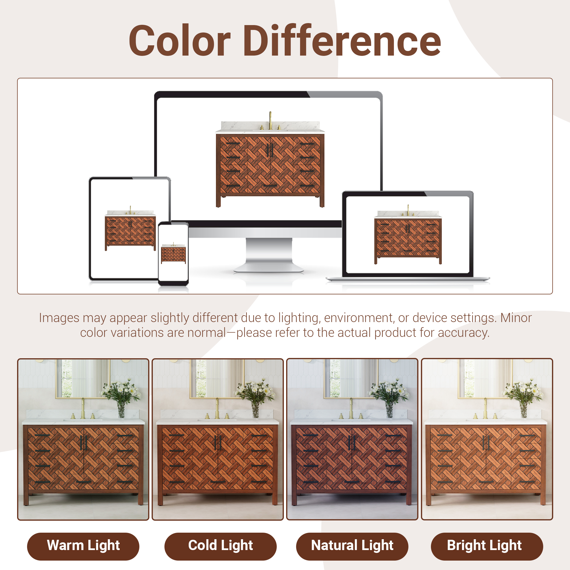 48-inch Bathroom Vanity with Engineering Stone Top & Single Sink