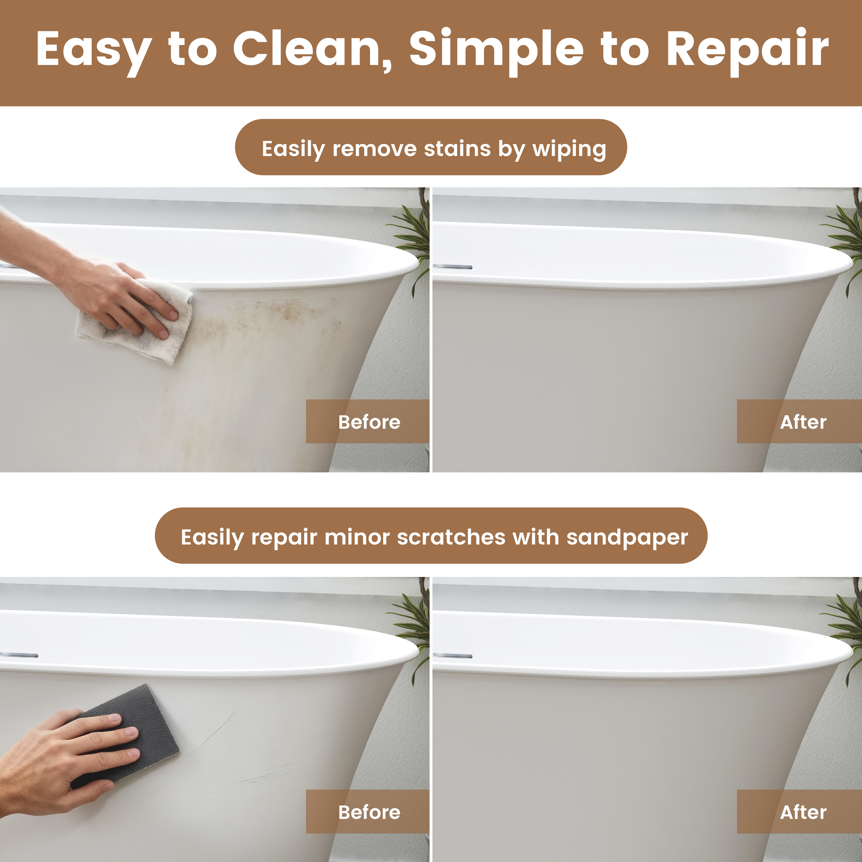 59" Matte White Solid Surface Freestanding Bathtub Oval Classic Soaking Tub