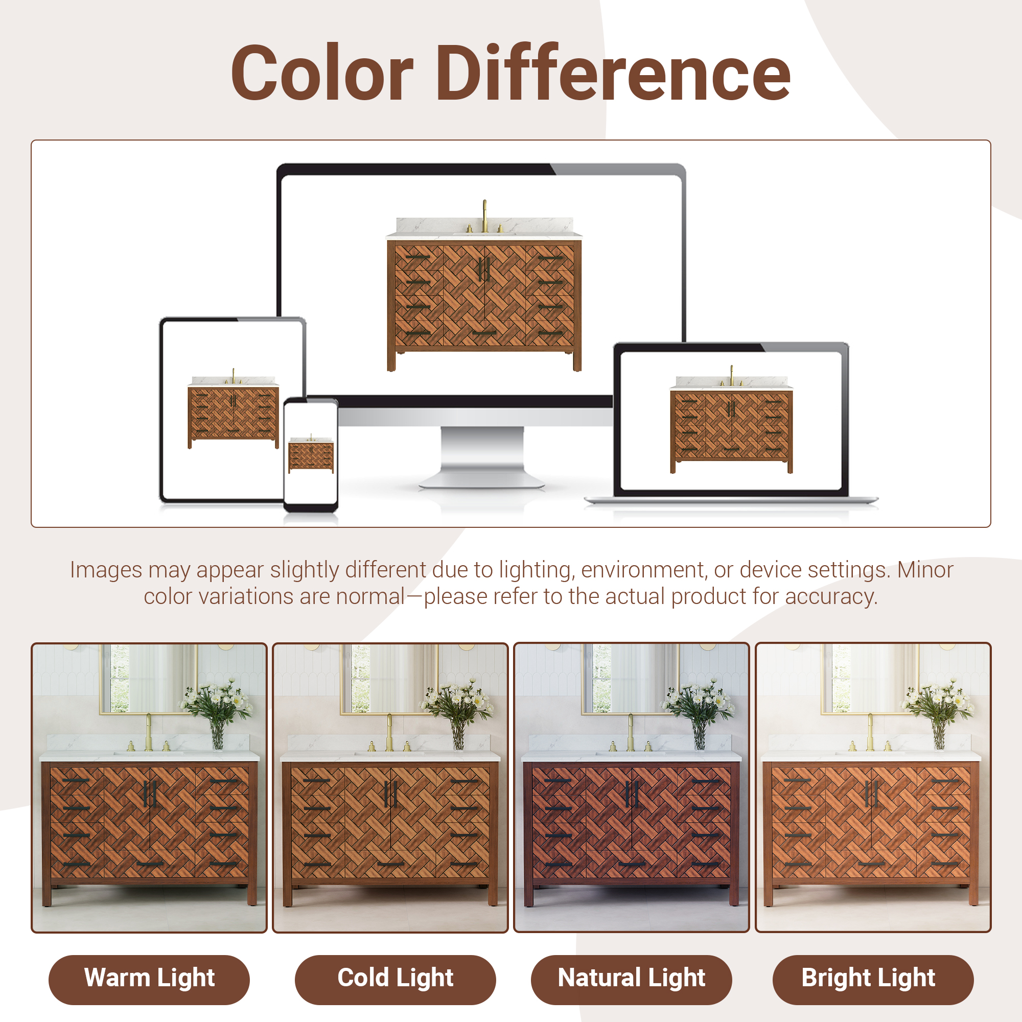48" Bathroom Vanity with Engineering Stone Top & Single Sink
