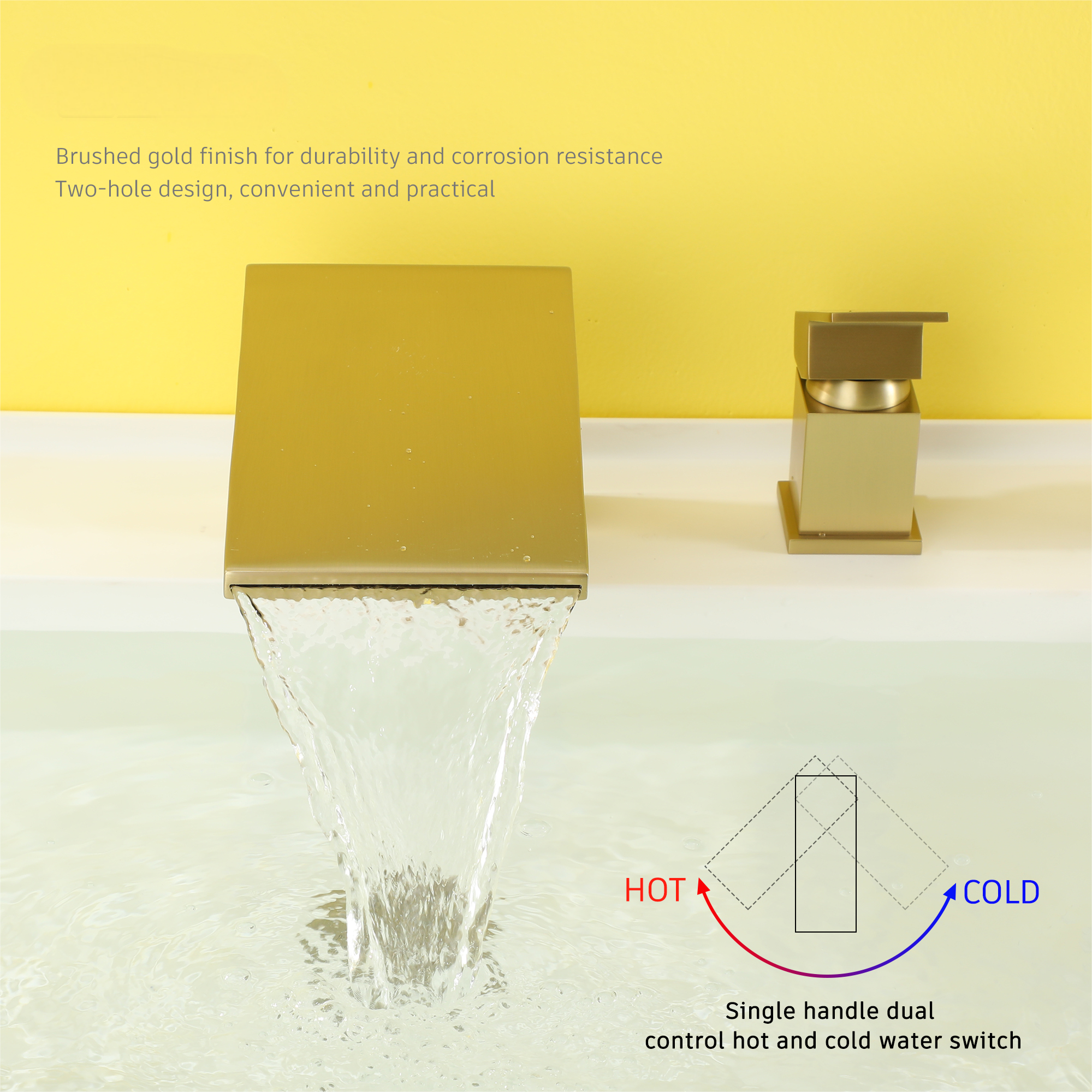 8 in. Widespread Single Handle Bathroom Faucet with cUPC Hose