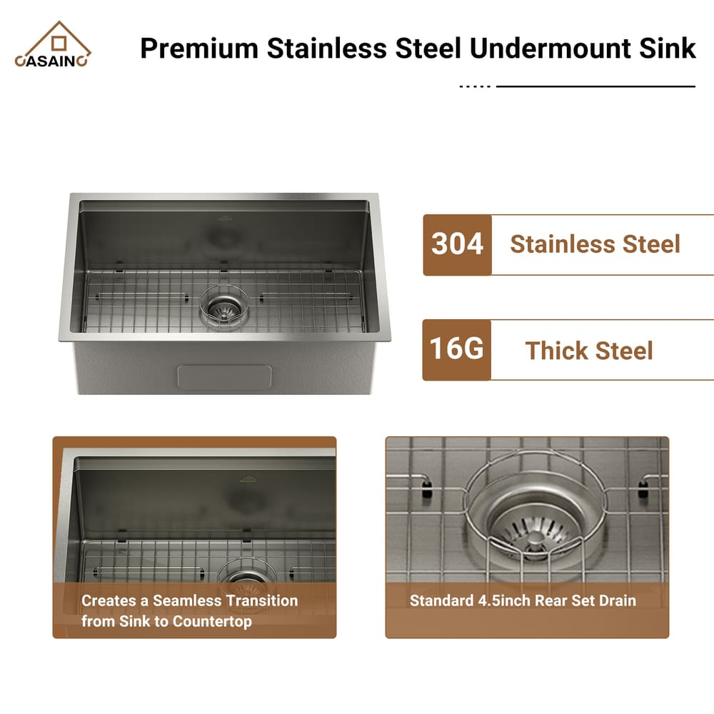 copy Stainless Steel Workstation Sink & Faucet Set black