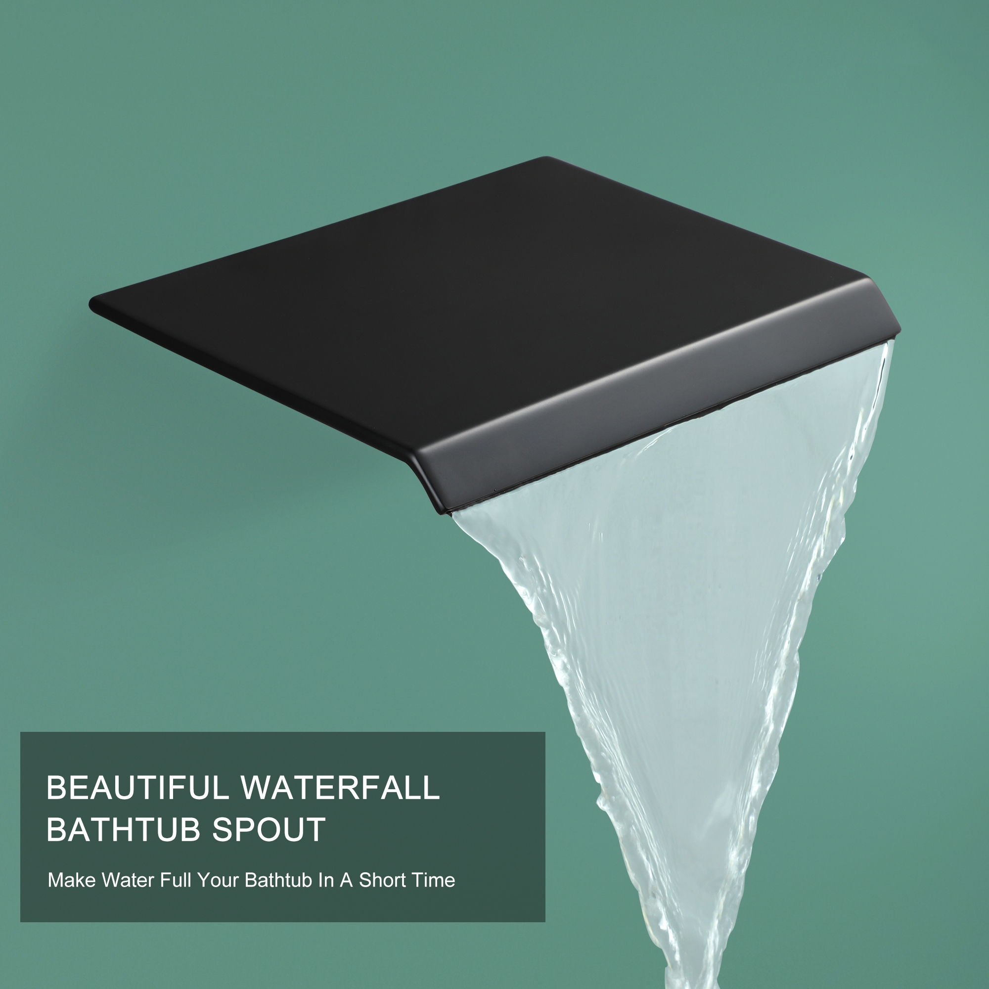 12" Wall-Mount Shower System with Tub Spout in Matte Black