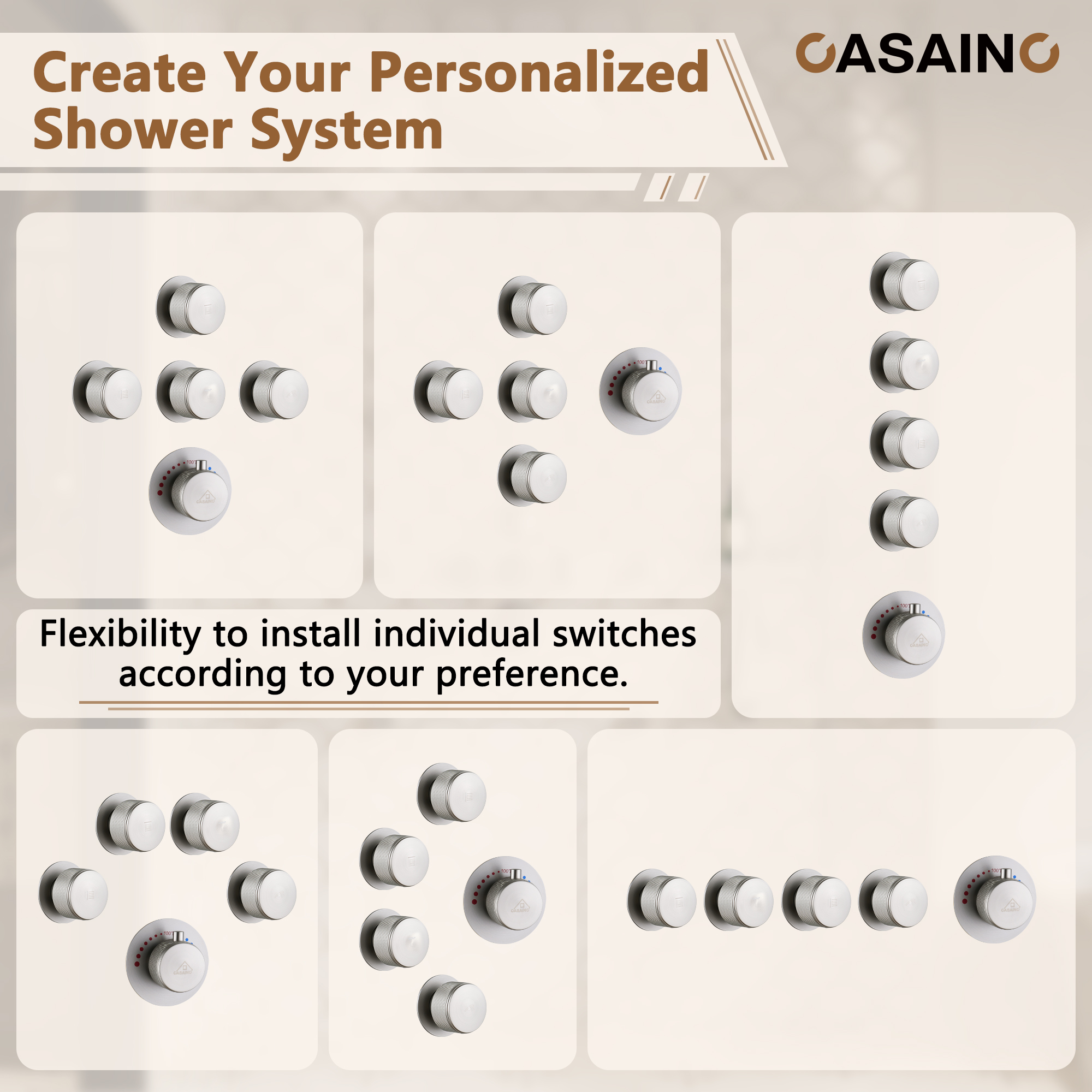 12" Adjustable Shower Head With Shelf Shower System, Hand Shower With Spray Gun Function