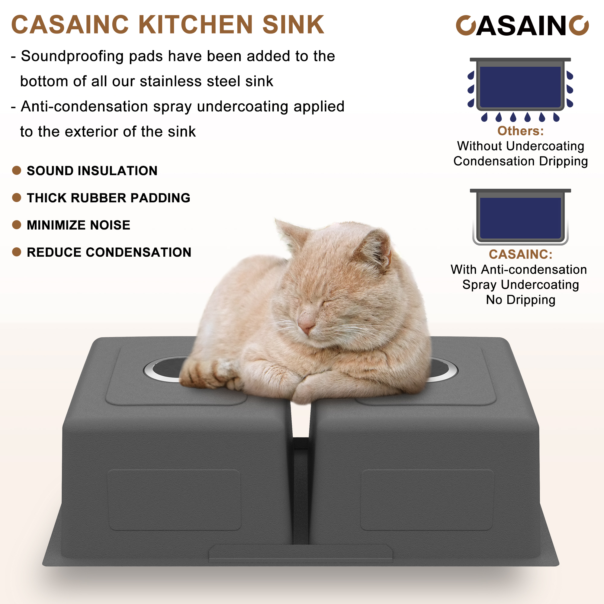 31 inch SUS304 Stainless Steel Undermount Workstation Kitchen Sink 18 gauge