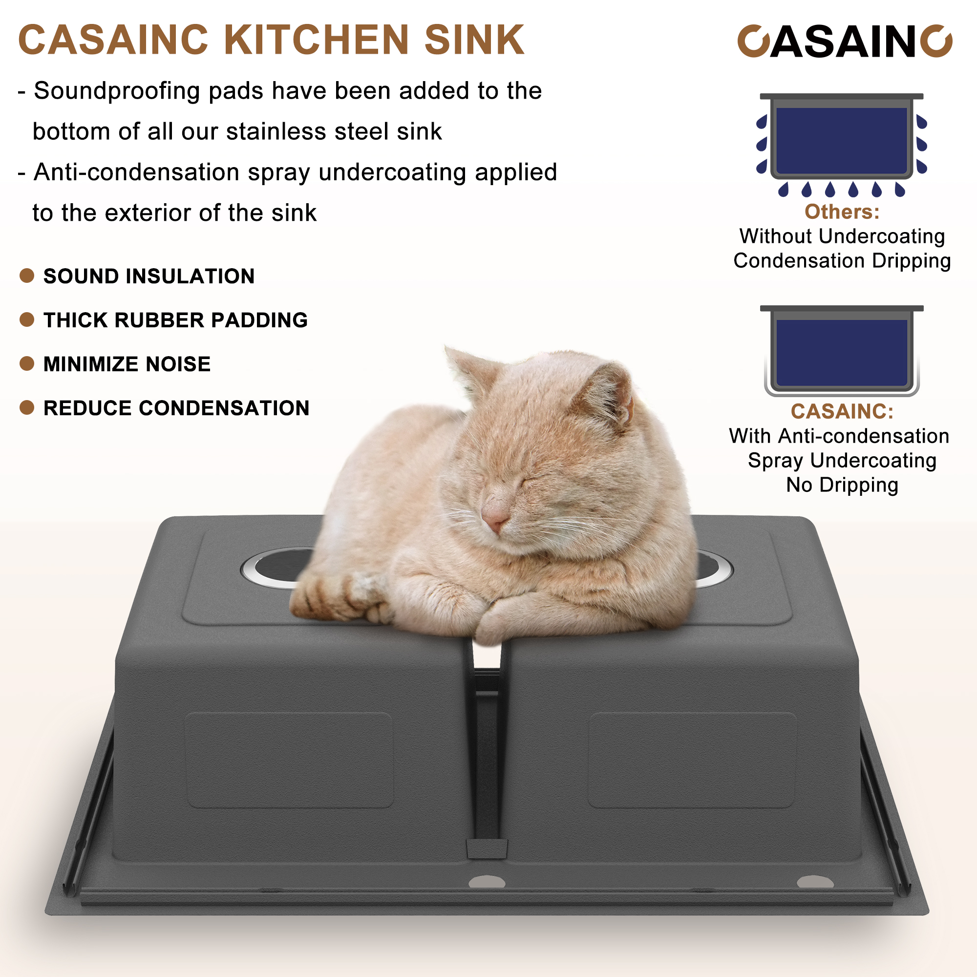 33 inch SUS304 Stainless Steel Topmount Workstation Kitchen Sink 18 gauge