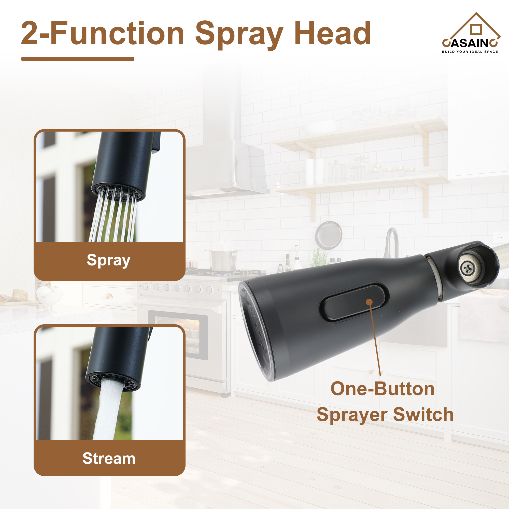 Matte Black Touchless Kitchen Faucet with Pull-Down Sprayer