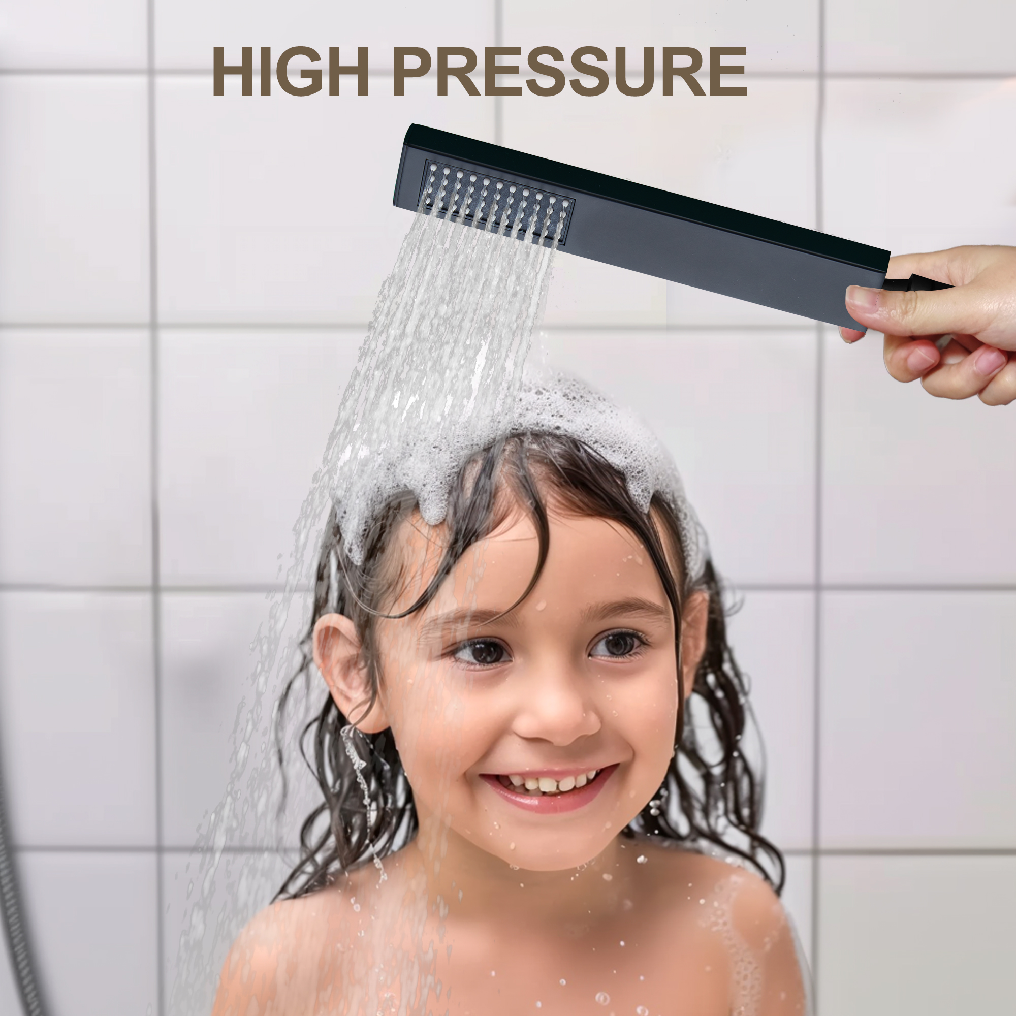 12" Thermostatic LED Shower System Wall-Mount Rain Showerhead with 6 Body Jets