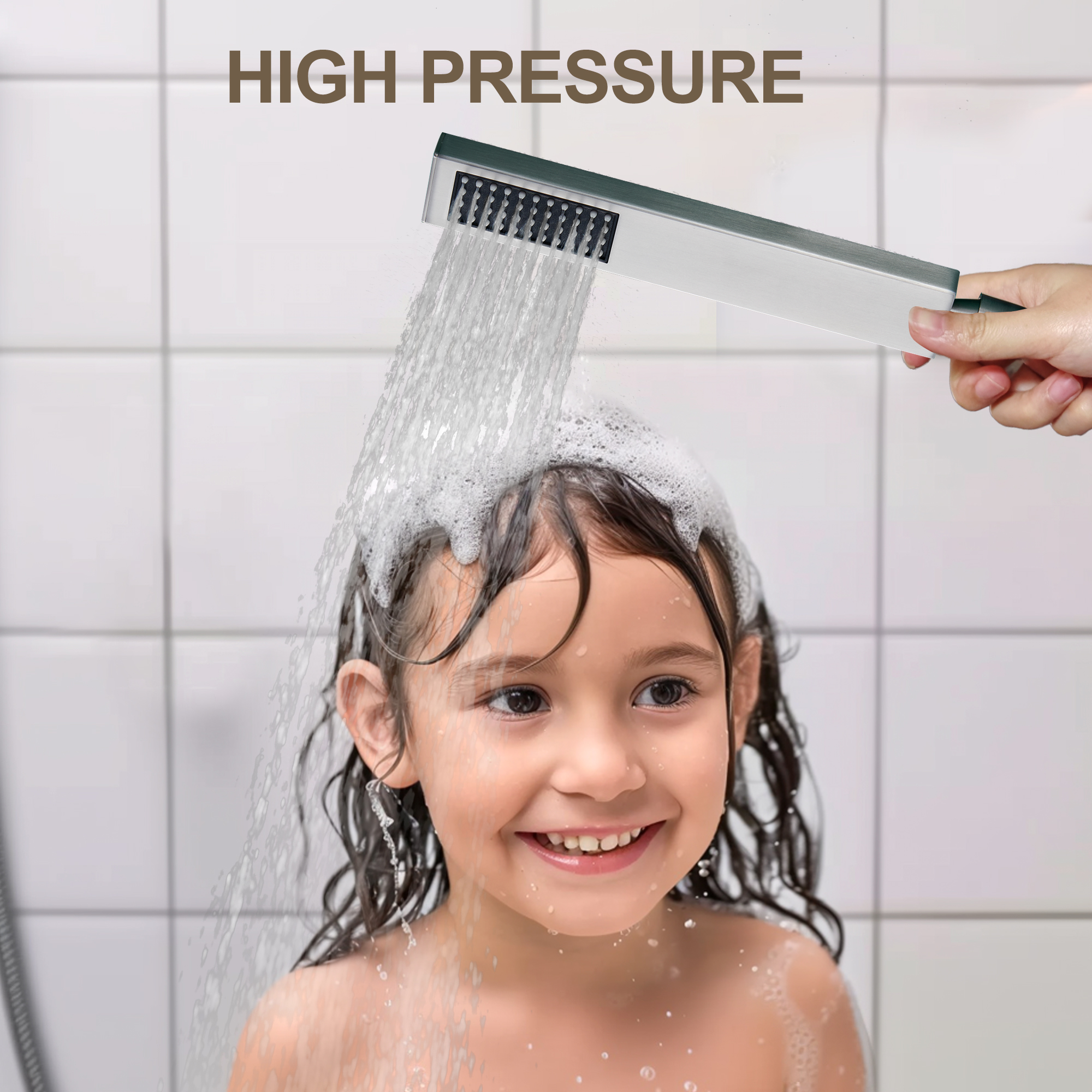 12" Thermostatic LED Shower System Wall-Mount Rain Showerhead with 6 Body Jets