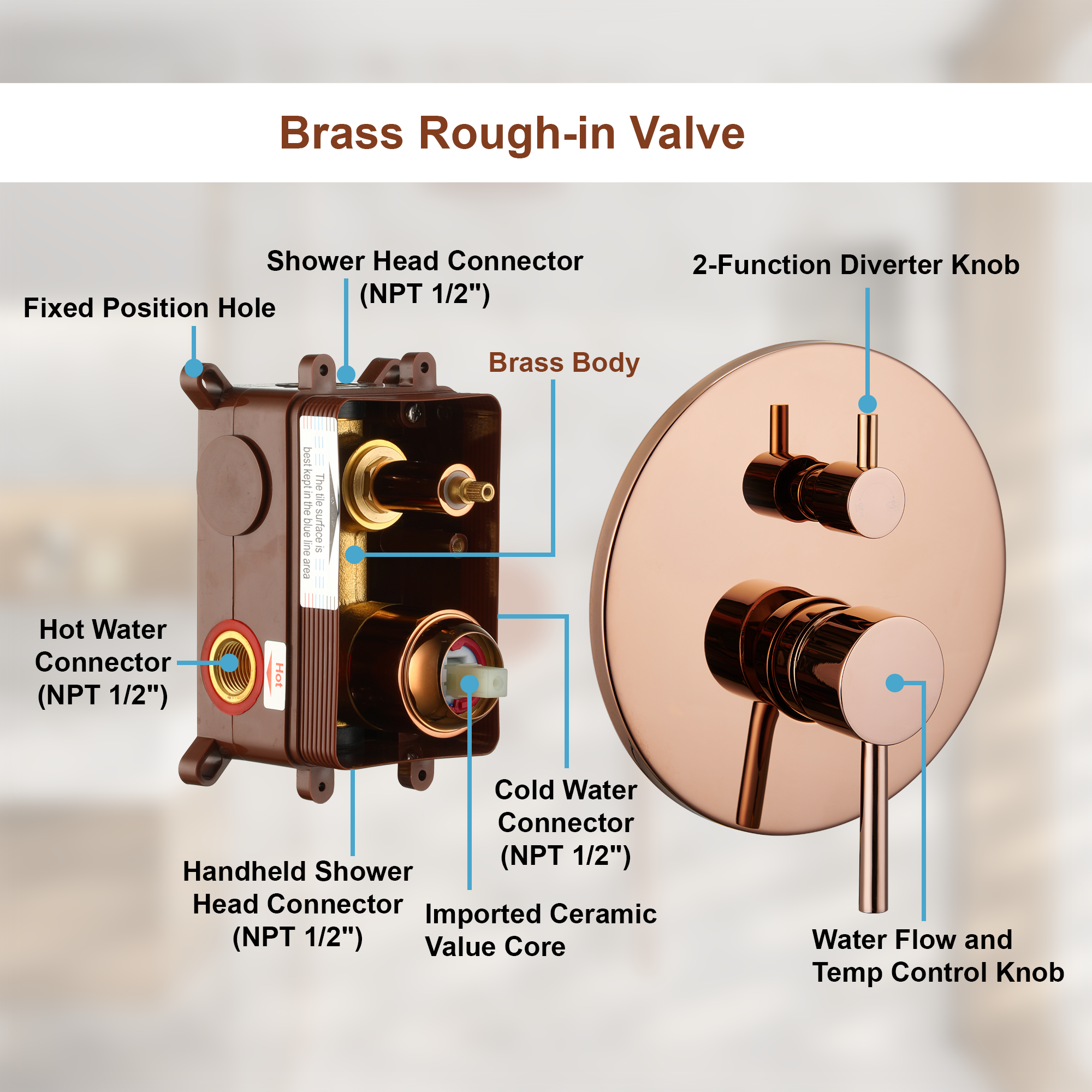 10" High-Pressure Round Shower System with Pressure Balance Valve