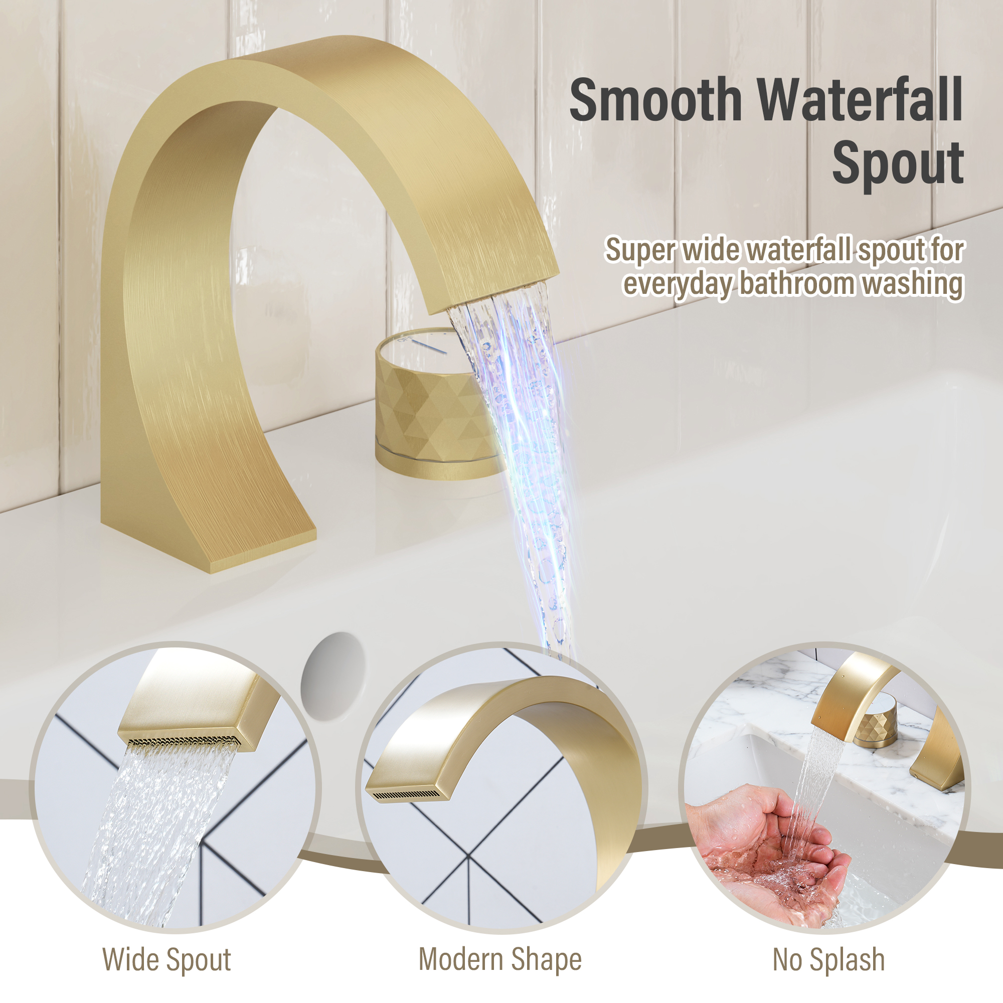 Modern Design 2-Handle Centerset Bathroom Faucet with Pop-up Drain