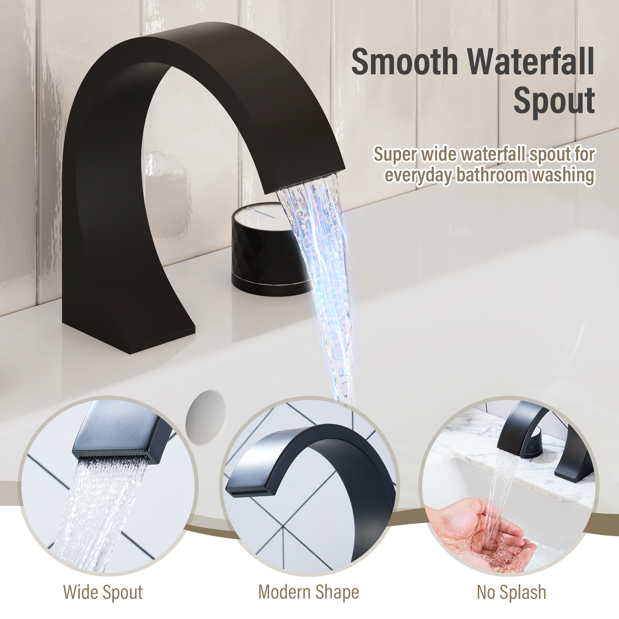 Modern Design 2-Handle Centerset Bathroom Faucet with Pop-up Drain